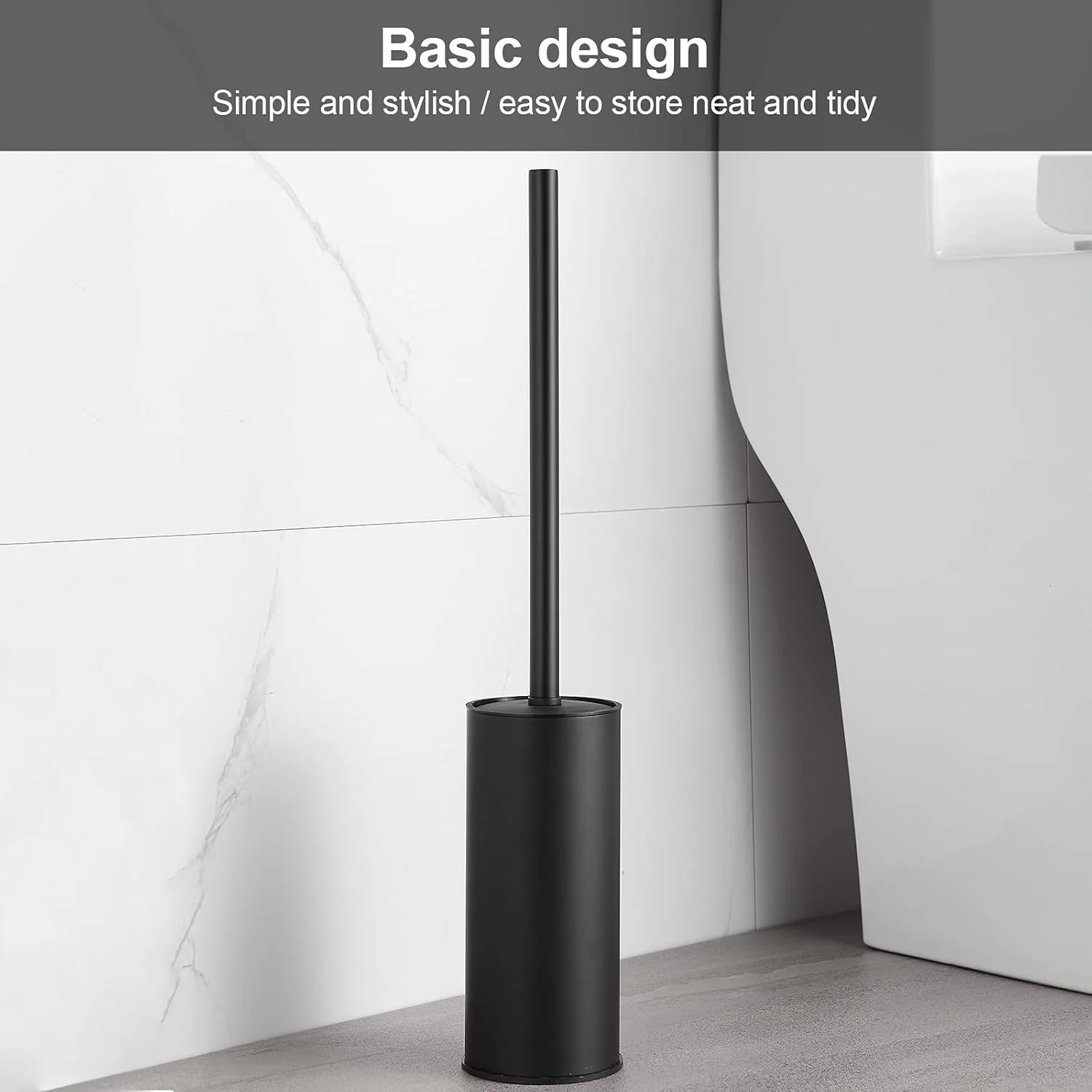 برس توالت ایستاده BGL استیل ضد زنگ برای دکور حمام (مشکی)