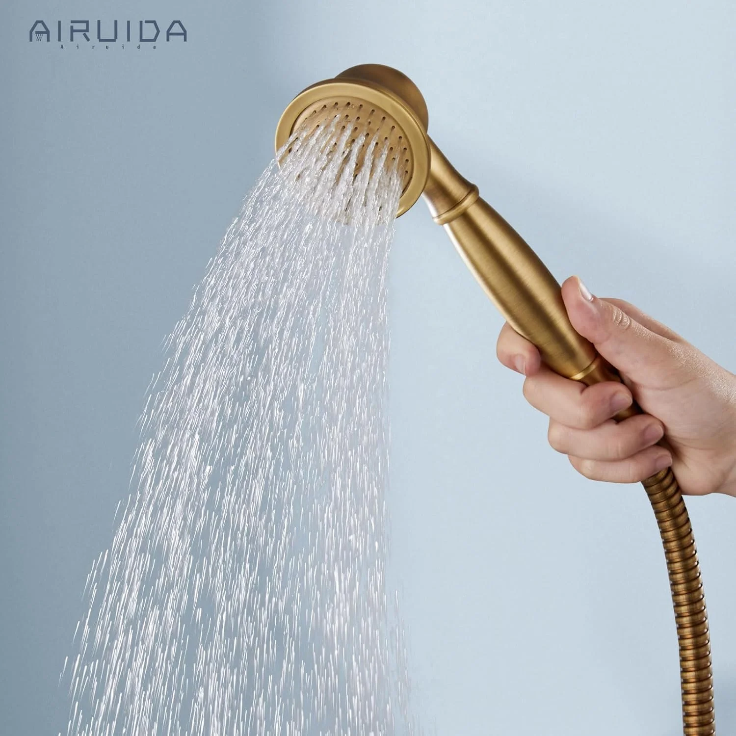 ست شیر دوش روکار برنجی عتیقه Airuida، شیرآلات دوش تک دستگیره، سر دوش بارانی 8 اینچی، شیر دوش قابل تنظیم، میله دوش مدرن، مجموعه ترکیبی دو منظوره ست شیر دوش روکار برنجی عتیقه Airuida، شیرآلات دوش تک دستگیره، سر دوش بارانی 8 اینچی، شیر دوش قابل تنظیم، میله دوش مدرن، مجموعه ترکیبی دو منظوره