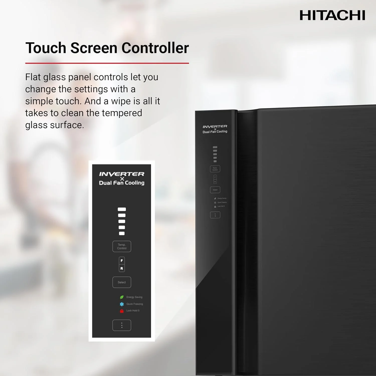 یخچال فریزر دوقلو هیتاچی مدل RV760PUK7K1BBK با ظرفیت ناخالص 760 لیتر و خالص 550 لیتر، دارای کمپرسور اینورتر با فن دوگانه، کنترل لمسی، یخساز متحرک و رنگ مشکی یخچال فریزر دوقلو هیتاچی مدل RV760PUK7K1BBK با ظرفیت ناخالص 760 لیتر و خالص 550 لیتر، دارای کمپرسور اینورتر با فن دوگانه، کنترل لمسی، یخساز متحرک و رنگ مشکی