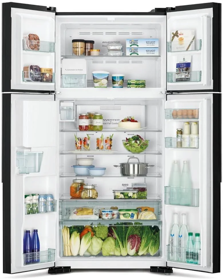 یخچال ساید بای ساید 4 درب پریمیوم هیتاچی با ظرفیت ناخالص 760 لیتر و خالص 540 لیتر، یخچال بدون برفک، سیستم خنک کننده دوگانه، یخساز چرخشی متحرک، شیشه ای خاکستری - مدل RW760PUK74GGR یخچال ساید بای ساید 4 درب پریمیوم هیتاچی با ظرفیت ناخالص 760 لیتر و خالص 540 لیتر، یخچال بدون برفک، سیستم خنک کننده دوگانه، یخساز چرخشی متحرک، شیشه ای خاکستری - مدل RW760PUK74GGR