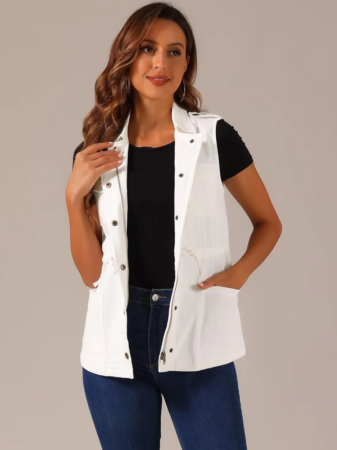 وست زنانه کارگو Allegra K مدل Anorak Utility وست زنانه کارگو Allegra K مدل Anorak Utility