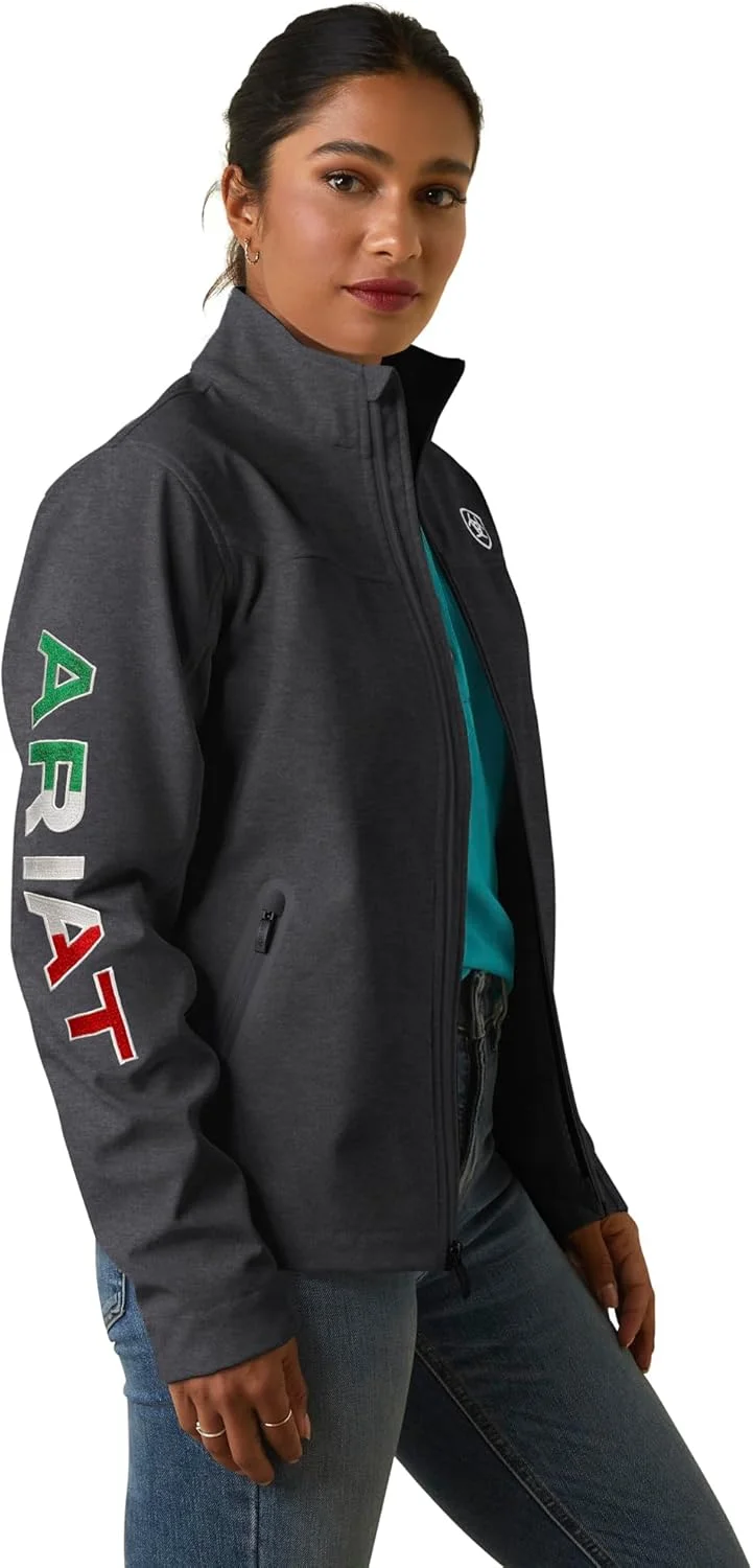 کاپشن سافت شل زنانه آریات مدل کلاسیک تیم، مقاوم در برابر آب، طرح مکزیک