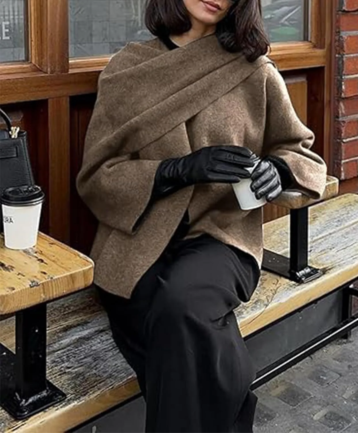 کت ژاکت شال گردن بزرگ زنانه آنتینسون، ترکیب پشمی، آستین بلند، دکمه دار، کت های پشمی، اورکت کت ژاکت شال گردن بزرگ زنانه آنتینسون، ترکیب پشمی، آستین بلند، دکمه دار، کت های پشمی، اورکت