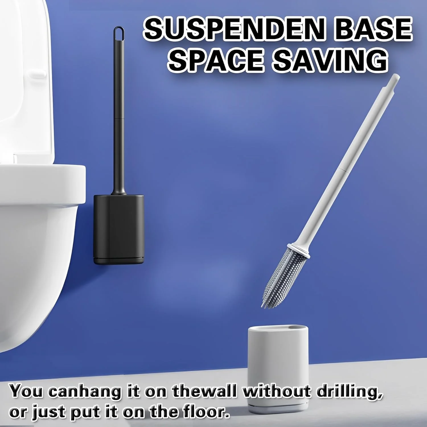 ست برس توالت سیلیکونی Beauenty و نگهدارنده، نصب دیواری، تمیز کردن کارآمد و انعطاف پذیر با دسته بلند مقاوم در برابر زنگ زدگی و موهای سیلیکونی، برس تمیز کننده برای حمام های مدرن ست برس توالت سیلیکونی Beauenty و نگهدارنده، نصب دیواری، تمیز کردن کارآمد و انعطاف پذیر با دسته بلند مقاوم در برابر زنگ زدگی و موهای سیلیکونی، برس تمیز کننده برای حمام های مدرن