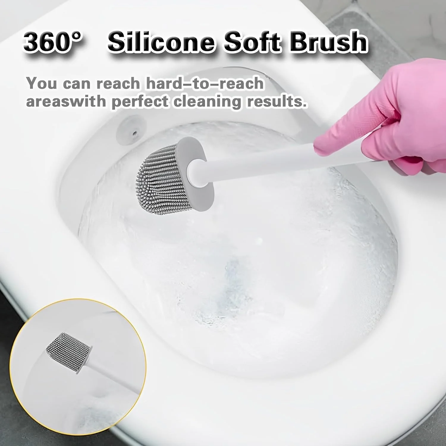 ست برس توالت سیلیکونی Beauenty و نگهدارنده، نصب دیواری، تمیز کردن کارآمد و انعطاف پذیر با دسته بلند مقاوم در برابر زنگ زدگی و موهای سیلیکونی، برس تمیز کننده برای حمام های مدرن ست برس توالت سیلیکونی Beauenty و نگهدارنده، نصب دیواری، تمیز کردن کارآمد و انعطاف پذیر با دسته بلند مقاوم در برابر زنگ زدگی و موهای سیلیکونی، برس تمیز کننده برای حمام های مدرن