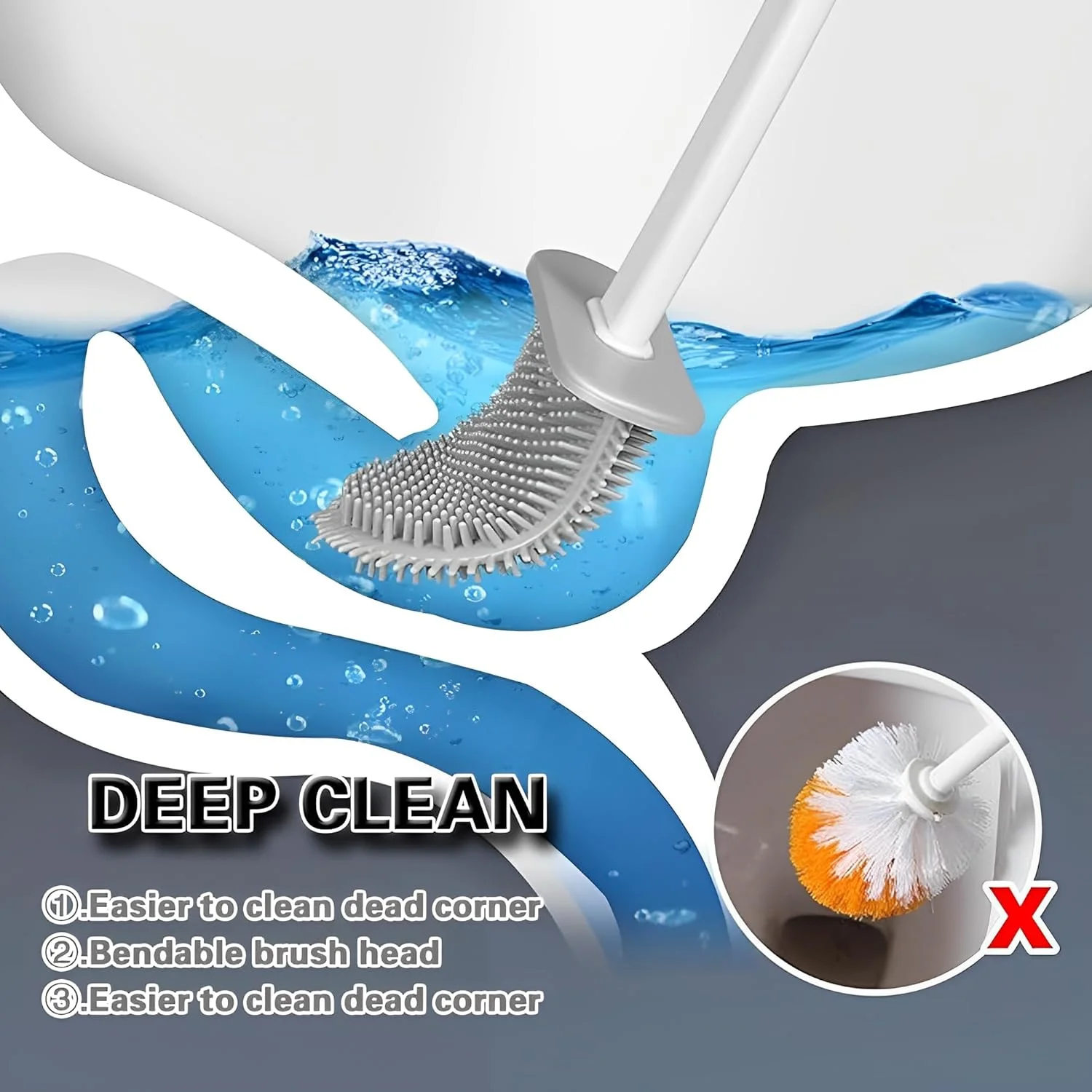 ست برس توالت سیلیکونی Beauenty و نگهدارنده، نصب دیواری، تمیز کردن کارآمد و انعطاف پذیر با دسته بلند مقاوم در برابر زنگ زدگی و موهای سیلیکونی، برس تمیز کننده برای حمام های مدرن ست برس توالت سیلیکونی Beauenty و نگهدارنده، نصب دیواری، تمیز کردن کارآمد و انعطاف پذیر با دسته بلند مقاوم در برابر زنگ زدگی و موهای سیلیکونی، برس تمیز کننده برای حمام های مدرن