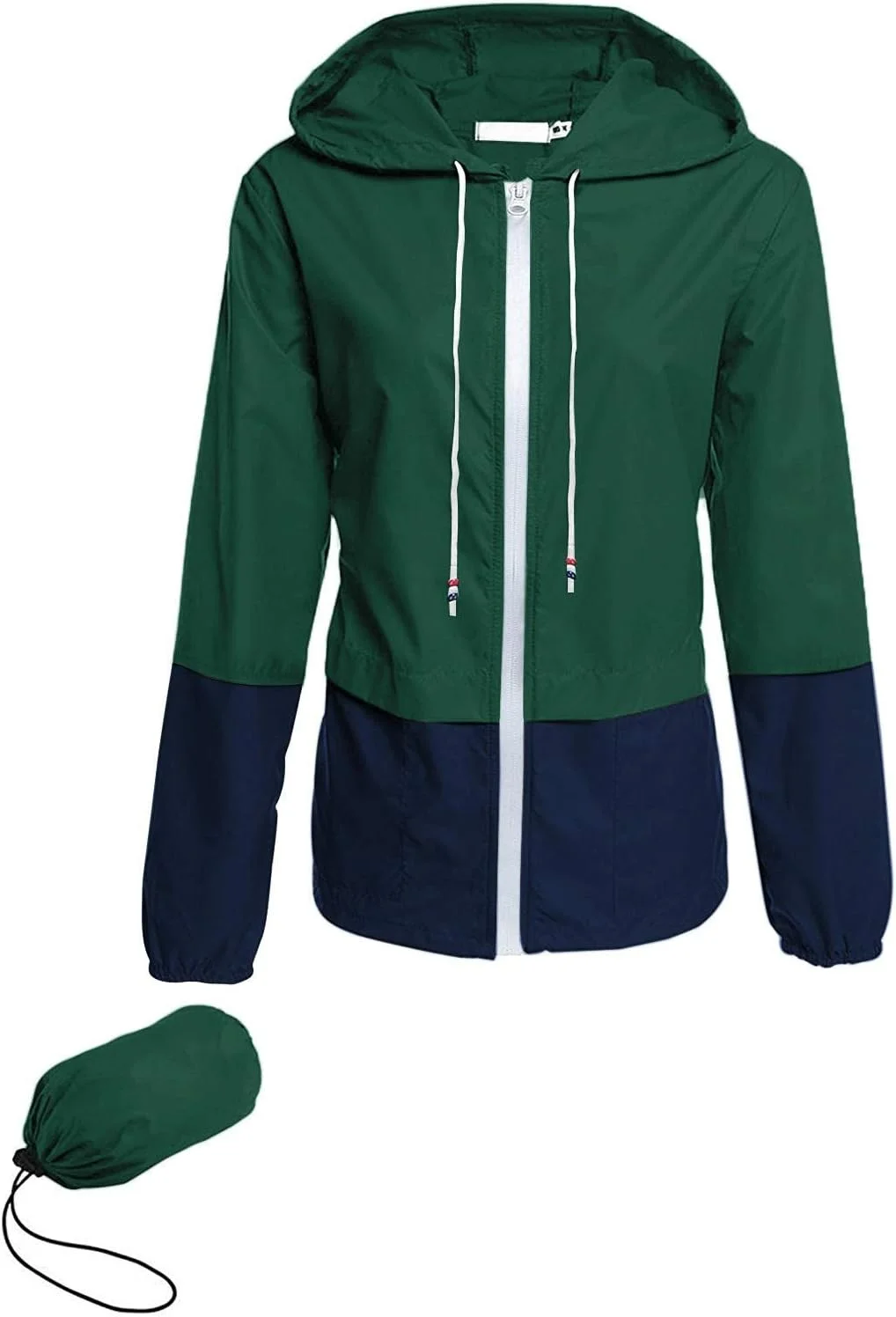 بارانی زنانه Avoogue، سبک، ضد آب، ژاکت بارانی، قابل جمع شدن، بادگیر کلاه دار مناسب فضای باز