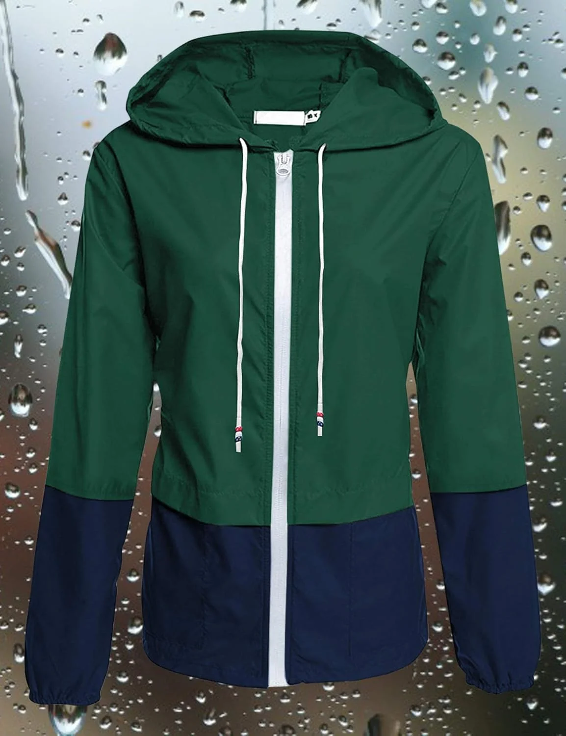 بارانی زنانه Avoogue، سبک، ضد آب، ژاکت بارانی، قابل جمع شدن، بادگیر کلاه دار مناسب فضای باز