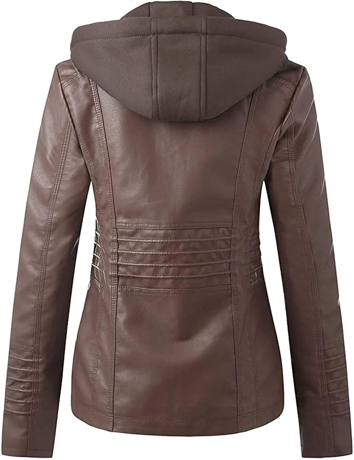 کت موتور سیکلت چرم مصنوعی زنانه AYGJKIE، مدل باریک، ضد باد، یقه برگردان، کلاه دار، ژاکت چرمی، مدل قدیمی دوست پسر، لباس بیرونی کت موتور سیکلت چرم مصنوعی زنانه AYGJKIE، مدل باریک، ضد باد، یقه برگردان، کلاه دار، ژاکت چرمی، مدل قدیمی دوست پسر، لباس بیرونی