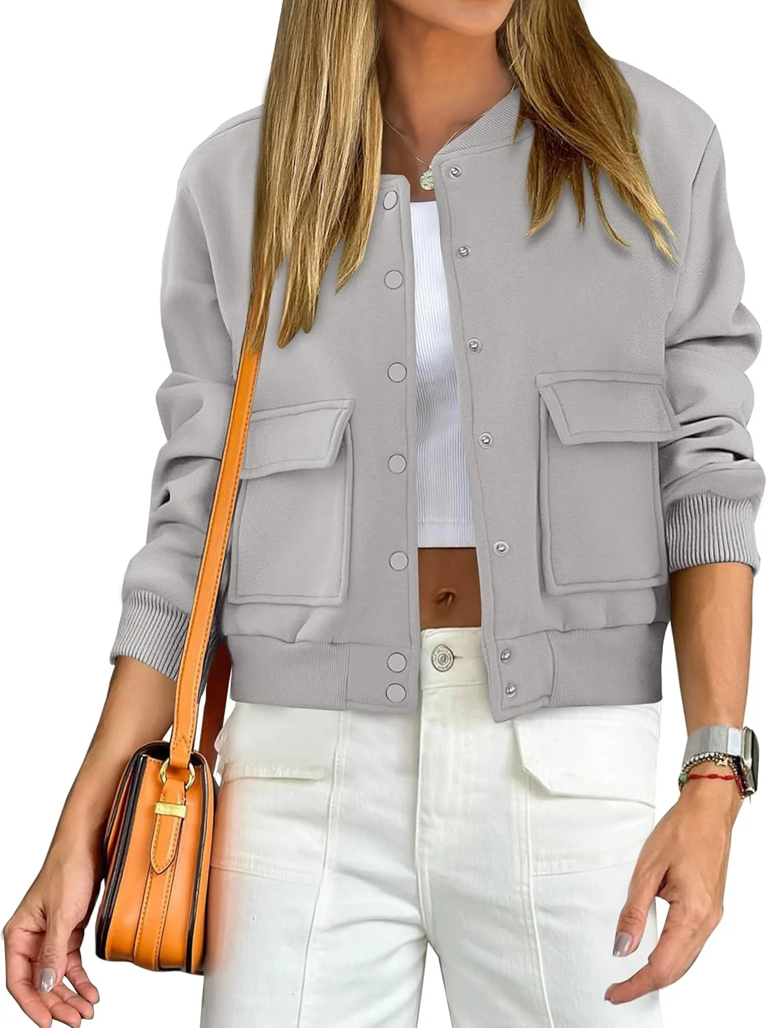 کت کوتاه زنانه ANRABESS، مدل بومبر، ترندی و کژوال، مناسب استایل وای تو کی، سال 2024