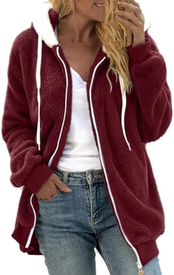 کت های خز مصنوعی کلاه دار زنانه آمازون، ژاکت های کلاه دار پشمالو و نرم آستین بلند، کت های شرپا، پلیورهای خرگوشی کاوایی کت های خز مصنوعی کلاه دار زنانه آمازون، ژاکت های کلاه دار پشمالو و نرم آستین بلند، کت های شرپا، پلیورهای خرگوشی کاوایی