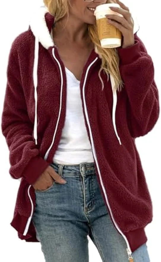 کت های خز مصنوعی کلاه دار زنانه آمازون، ژاکت های کلاه دار پشمالو و نرم آستین بلند، کت های شرپا، پلیورهای خرگوشی کاوایی کت های خز مصنوعی کلاه دار زنانه آمازون، ژاکت های کلاه دار پشمالو و نرم آستین بلند، کت های شرپا، پلیورهای خرگوشی کاوایی