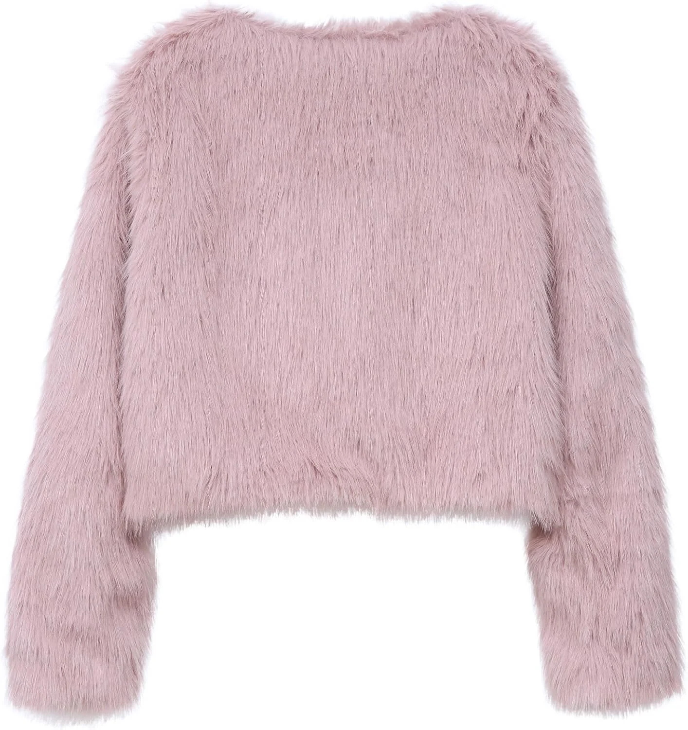 کت خز مصنوعی زنانه Amazhiyu، ژاکت آستین بلند زمستانی جلو باز یقه گرد، لباس بیرونی گرم و نرم با جیب