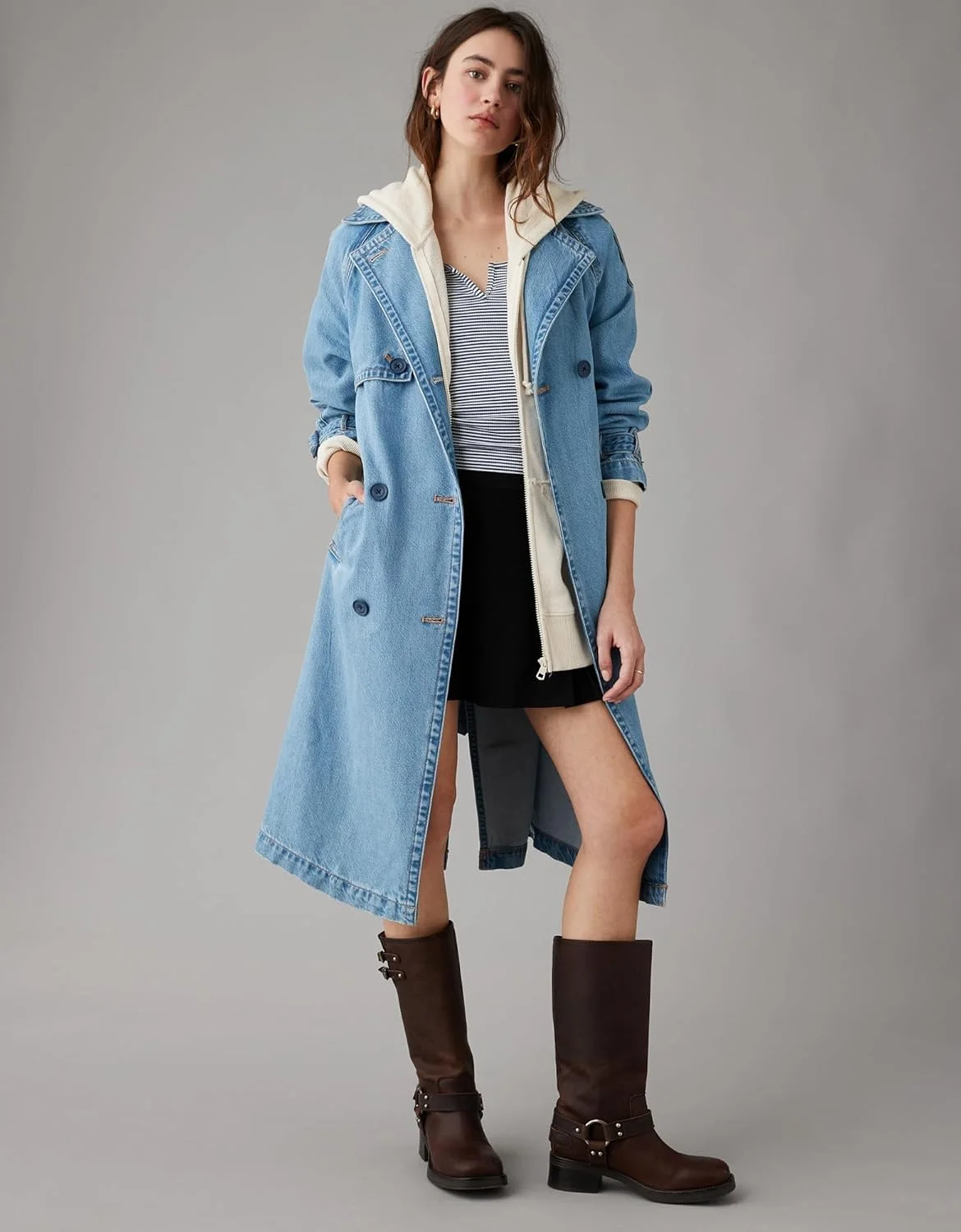 شلوارک برمودا زنانه امریکن ایگل Ne(X) T Level Denim Skinny