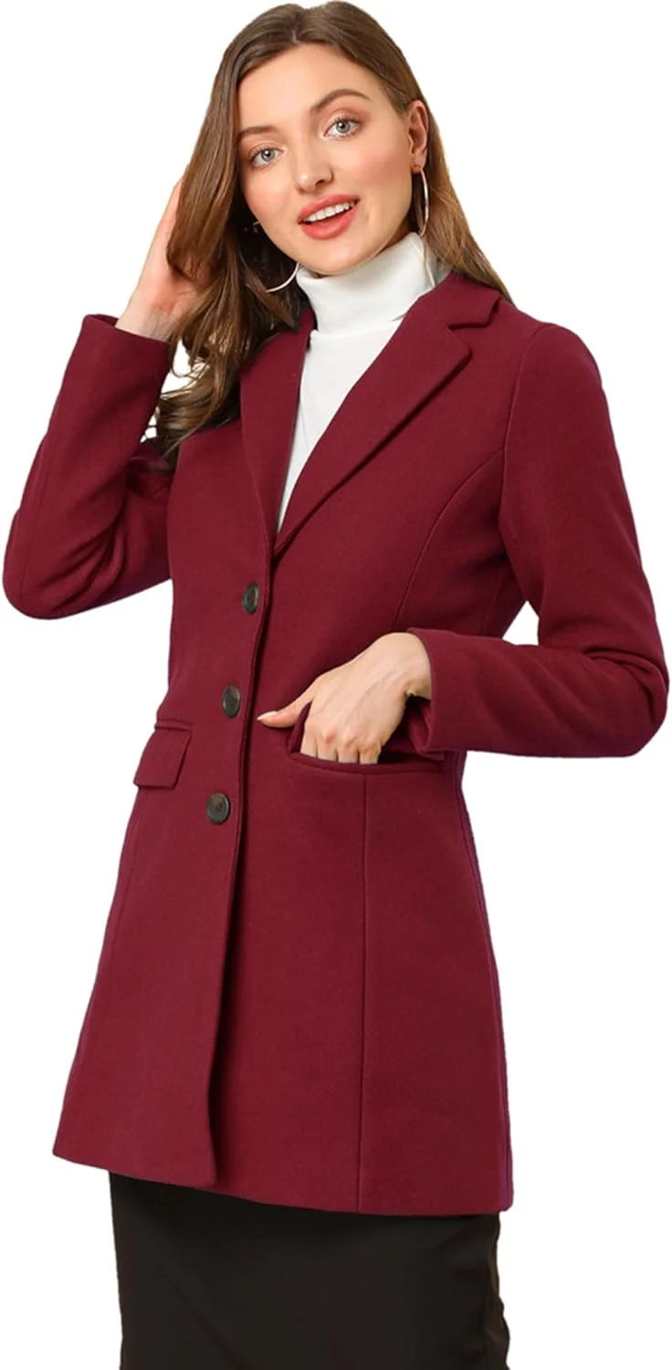 Allegra K Women's Long Sleeve Notched Collar Elegant Open Blazer Jacket