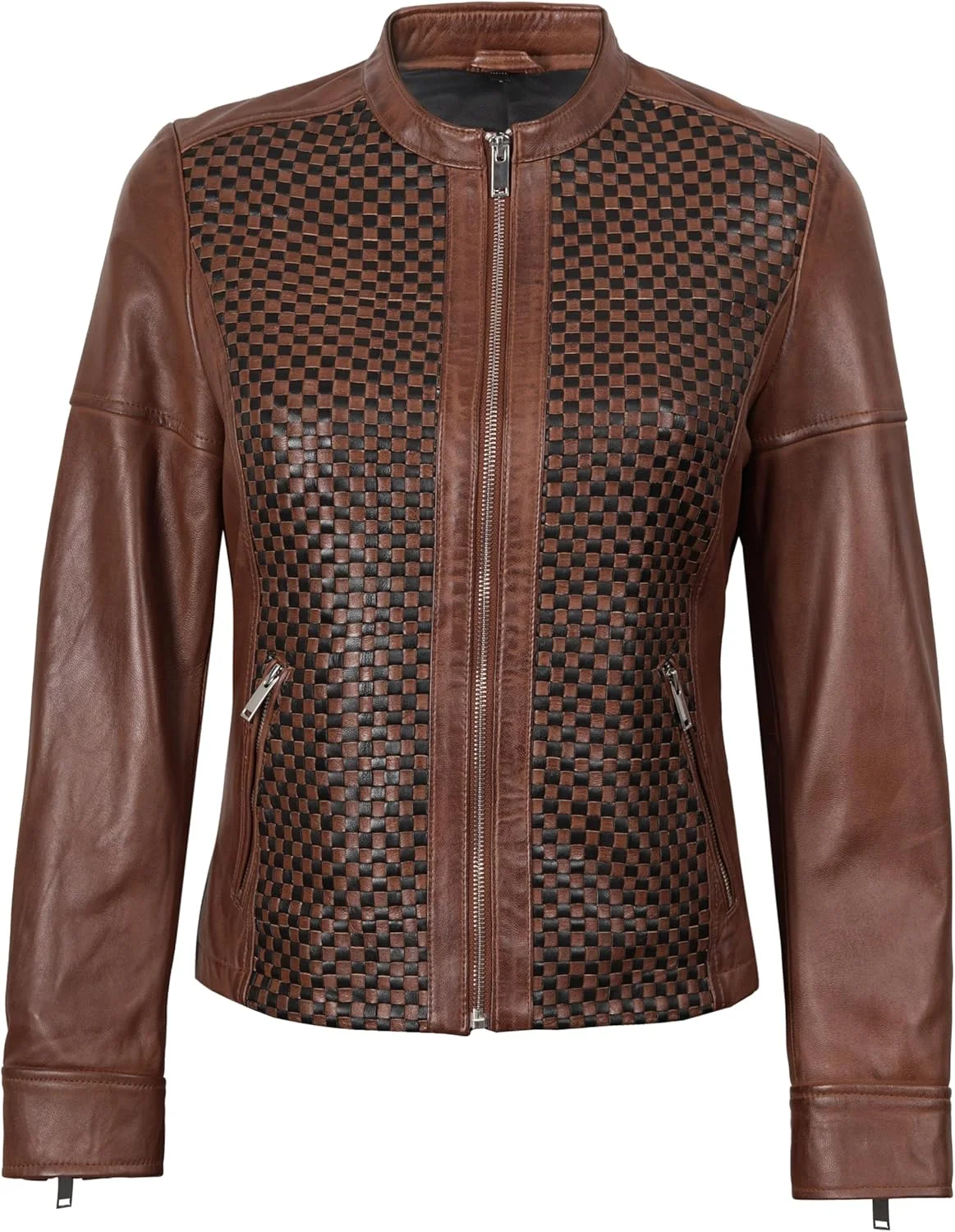 کت تک چرمی مردانه Blingsoul - کت بلیزر چرمی غیر رسمی مردانه از چرم گوسفندی