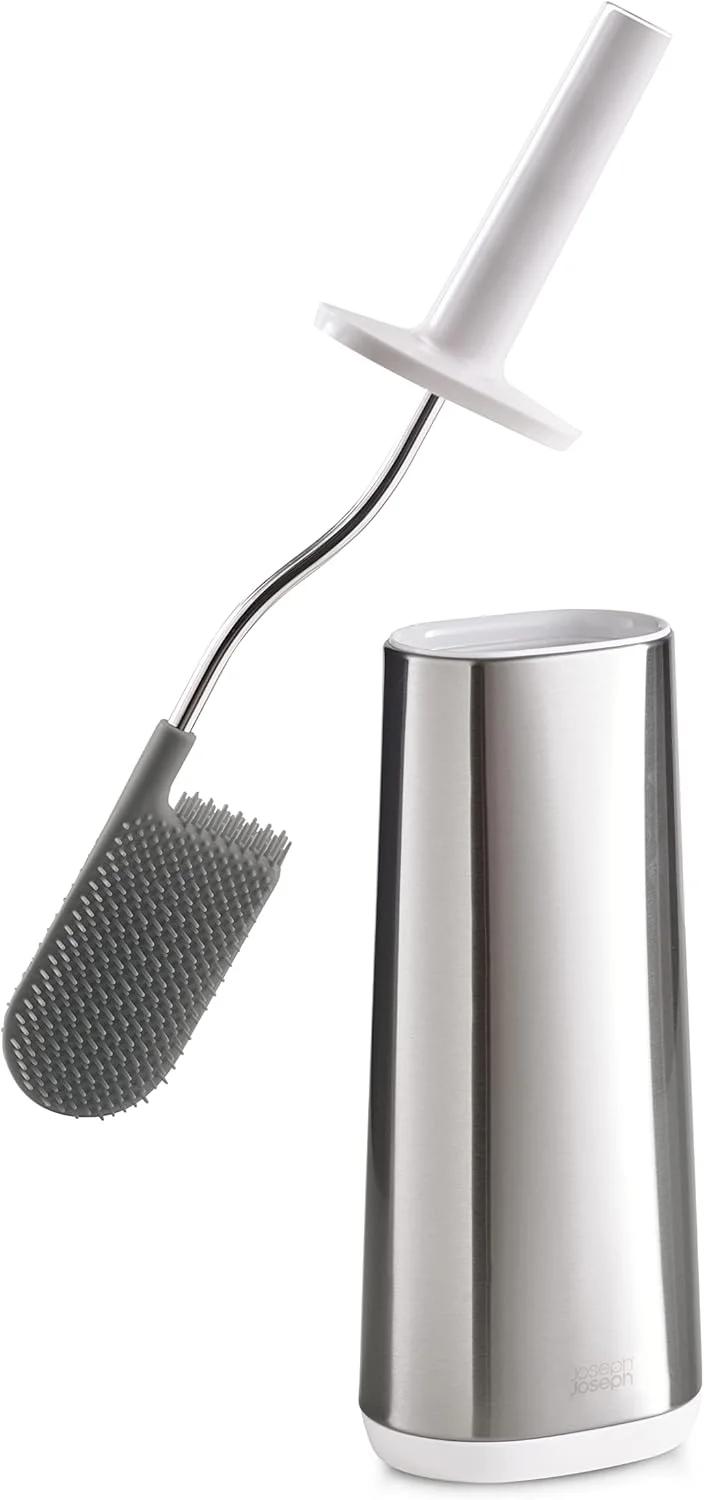 برس توالت انعطاف پذیر جوزف جوزف مدل 70517 Flex به همراه نگهدارنده باریک ضد چکه، استیل ضد زنگ
