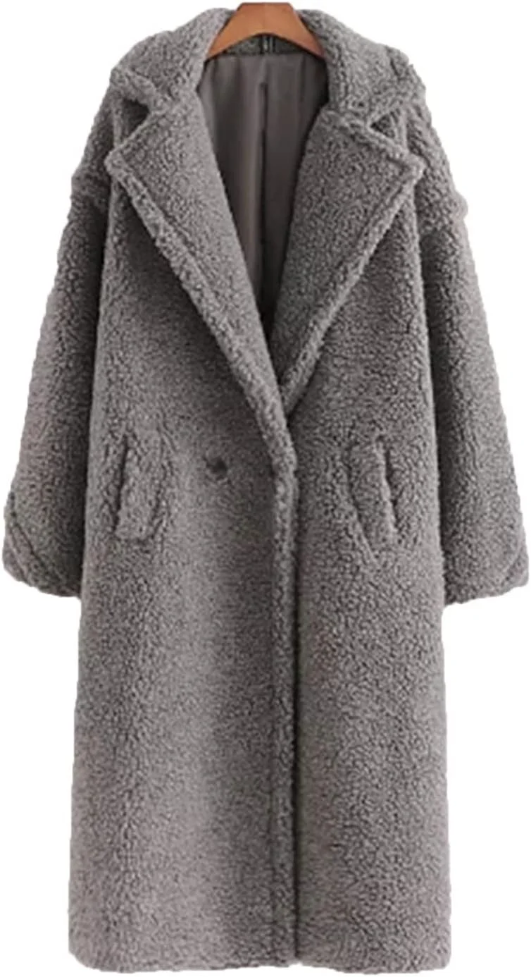 بارانی زنانه BEPHON، ژاکت زمستانی زنانه، کت تدی گرم و ضخیم، لباس بیرونی بلند، کت لوکس زنانه با جیب، دولایه بارانی زنانه BEPHON، ژاکت زمستانی زنانه، کت تدی گرم و ضخیم، لباس بیرونی بلند، کت لوکس زنانه با جیب، دولایه