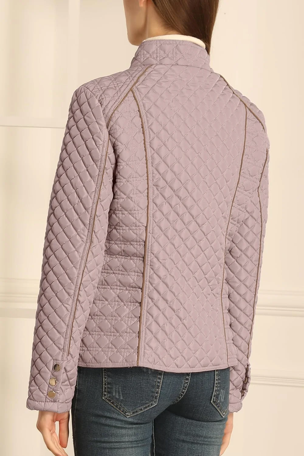 کاپشن انتقالی زنانه BELLIVERA، کاپشن لحافی سبک وزن، کت پفی گرم کوتاه زمستانی با الیاف پنبه ای و ضد آب