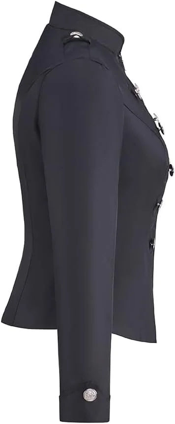 کت زنانه دکمه دوبل استیم پانک، کت بلیزر نظامی، ژاکت زیپ دار کژوال وینتیج