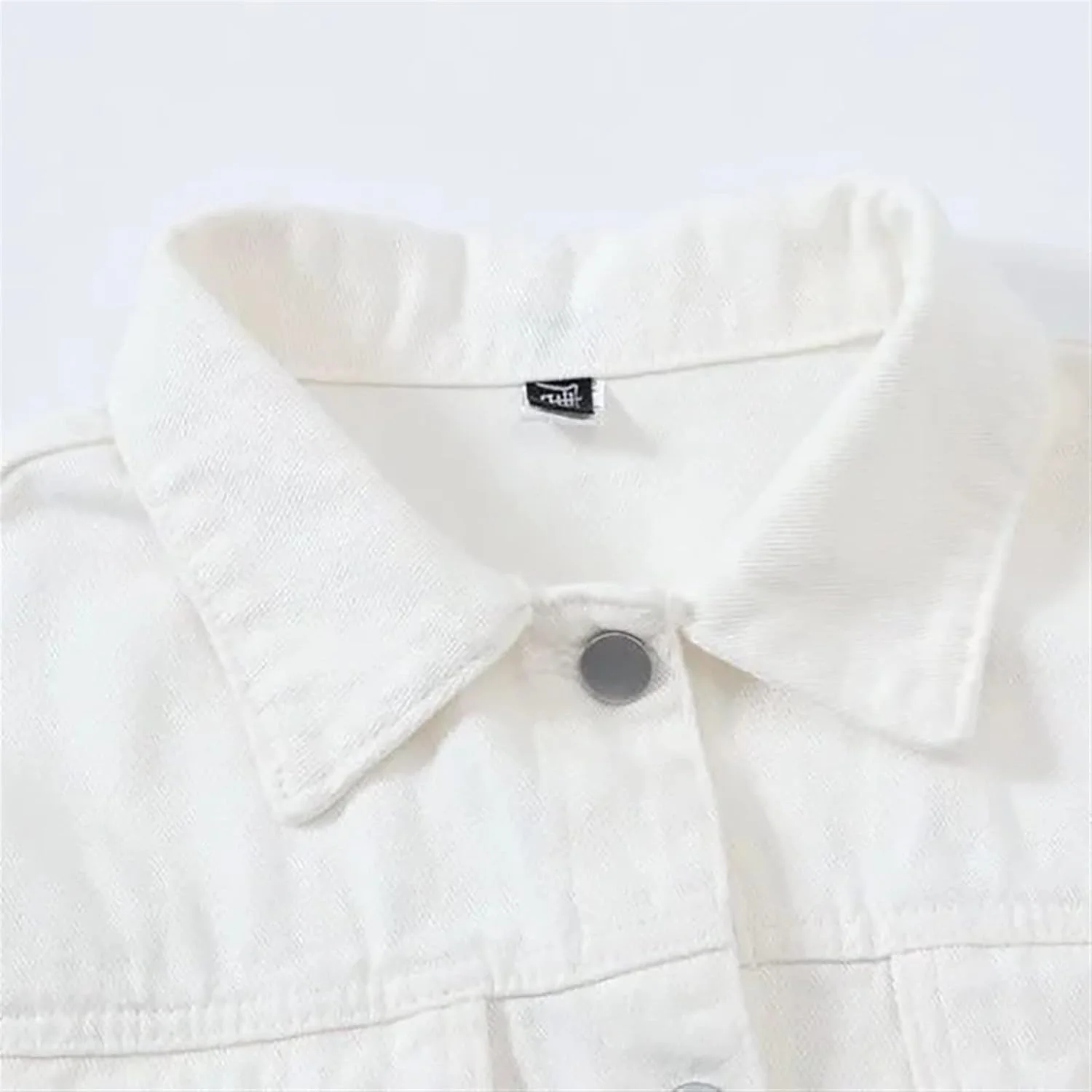 BUYUP کت زنانه ژاکت جین سفید زنانه ژاکت جین کوتاه گشاد بهاره و پاییزه آستین بلند تک سینه (رنگ: Hortel، سایز: کوچک)