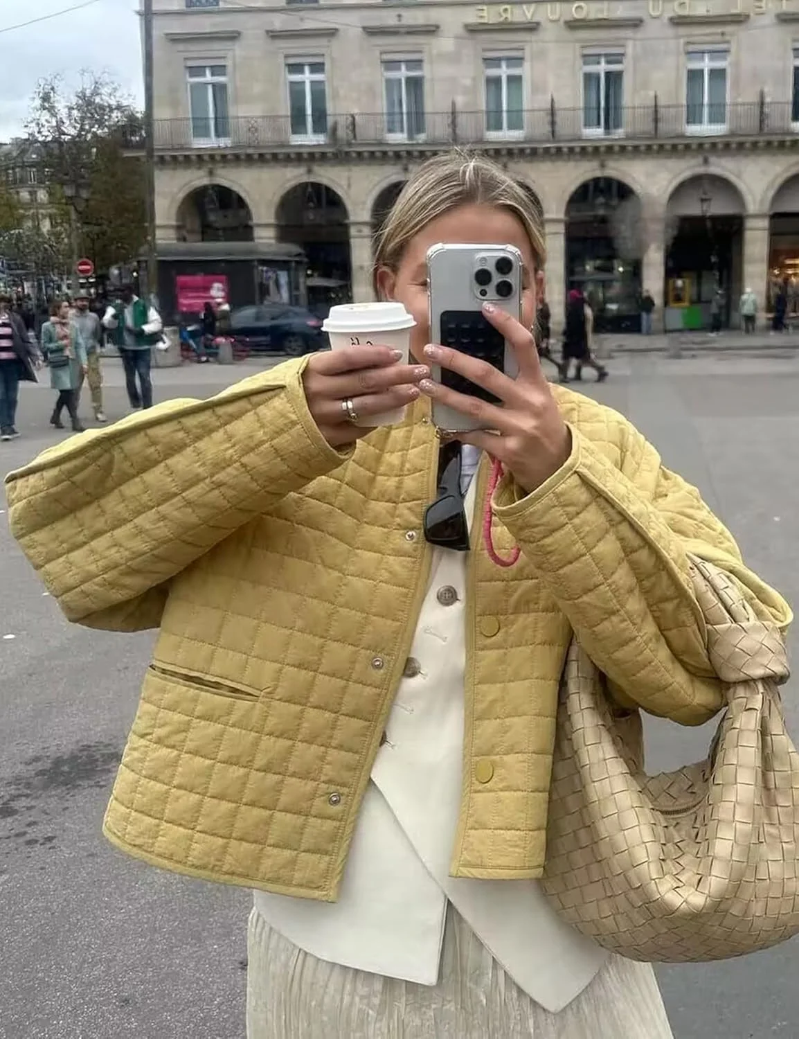 کت پفی لحافی سبک وزن زنانه Bozanly، یقه گرد، آستین بلند، دکمه دار، مناسب برای استفاده روزمره