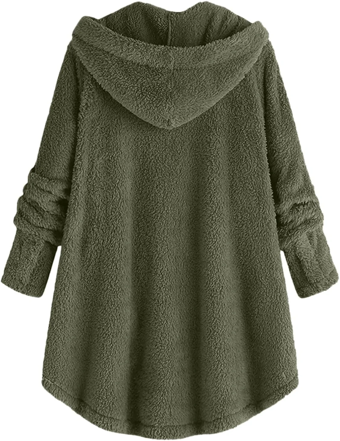 کت های سایز بزرگ زنانه BOXIACEY، کت تدی پشمی، ژاکت دکمه دار پشمی، کاردیگان کلاه دار مخمل خواب دار با جیب