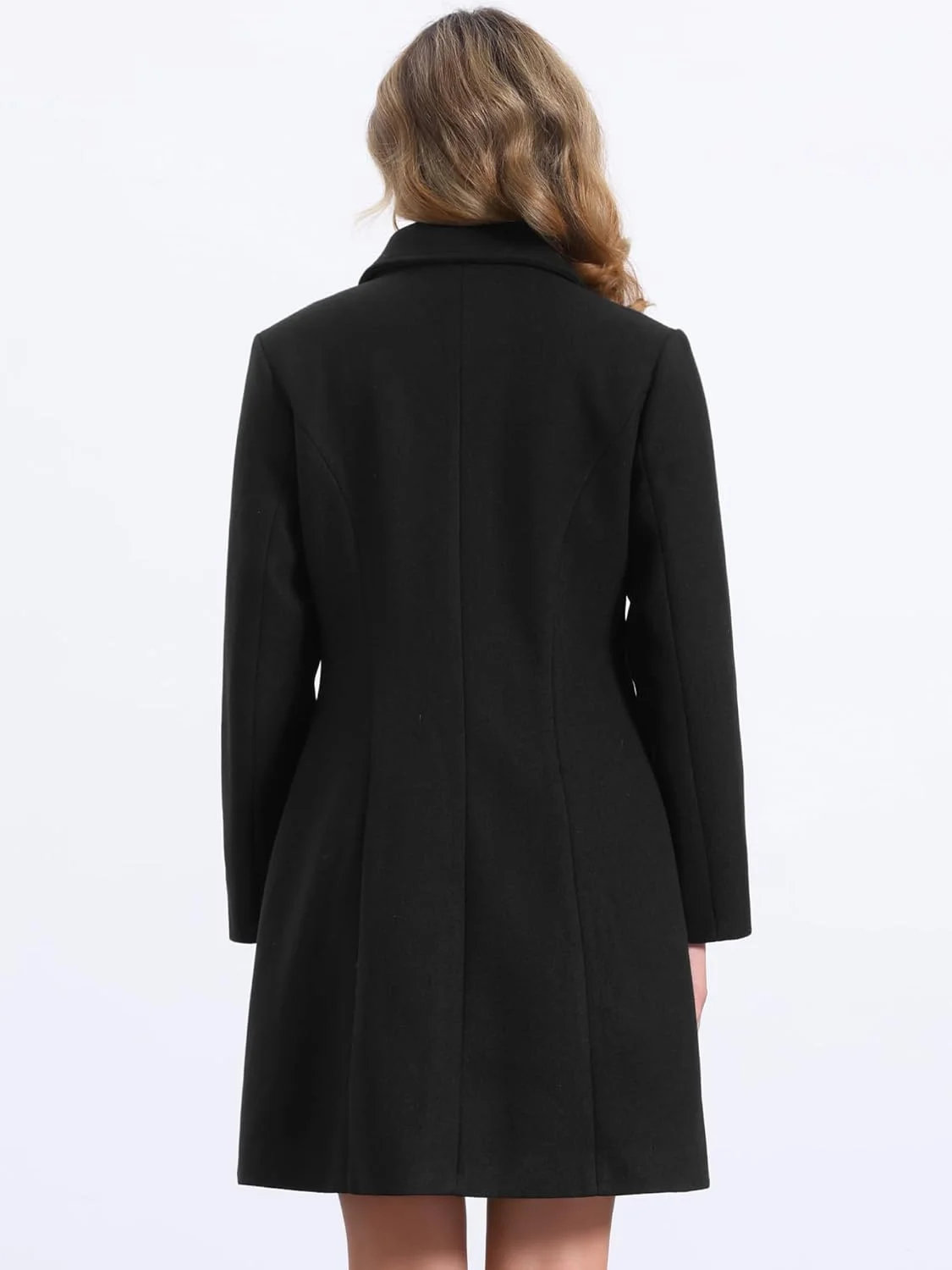 کت زمستانی شیک زنانه Allegra K مناسب کار، با یقه ایستاده و دکمه دار