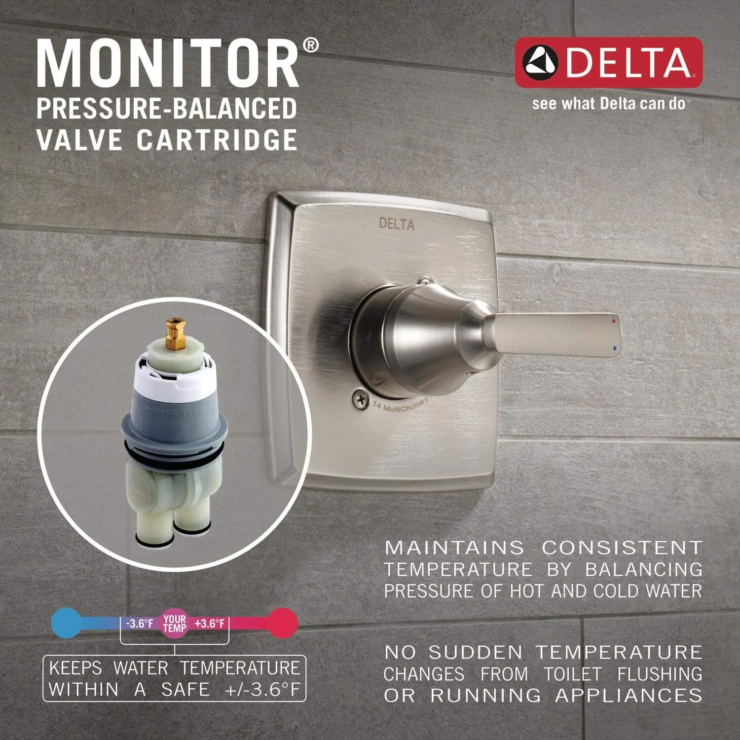 تزئینات دوش دلتا Faucet T14253-CZ Vero Monitor سری 14، برنز شامپاین تزئینات دوش دلتا Faucet T14253-CZ Vero Monitor سری 14، برنز شامپاین
