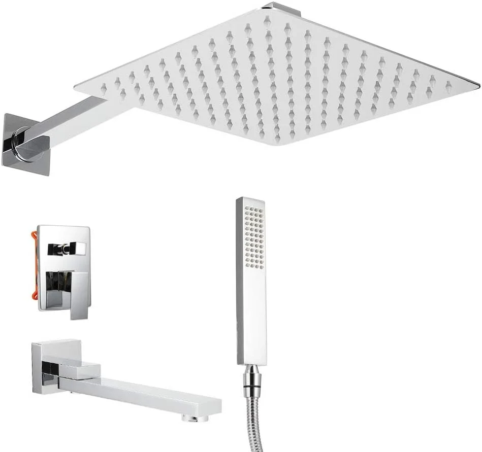JNKC Shower Body Spray System, G1/2in Thread Wall Mount Concealed Shower Panel Bathroom Shower Set Rainfall Showerhead Top Spray Hand Shower Head Faucet Kit for Home/Hotels/Apartments JNKC Shower Body Spray System, G1/2in Thread Wall Mount Concealed Shower Panel Bathroom Shower Set Rainfall Showerhead Top Spray Hand Shower Head Faucet Kit for Home/Hotels/Apartments