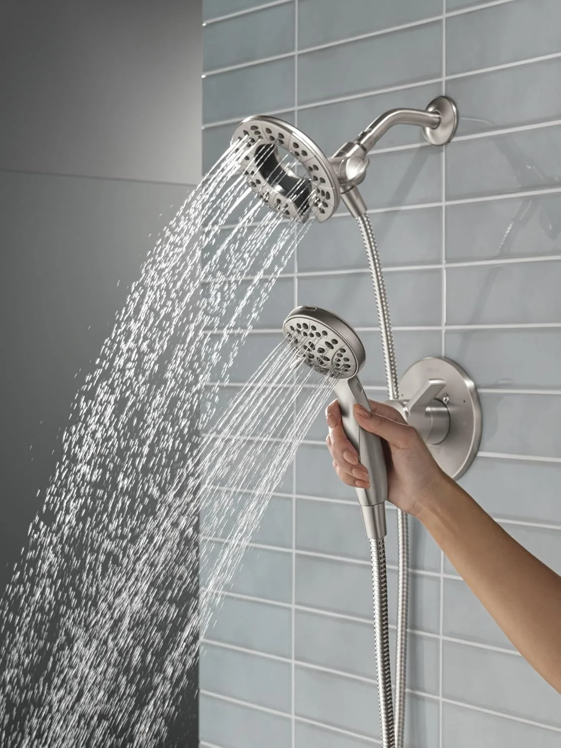 Delta Faucet Albion 14 Series Single-Handle Shower Faucet, Brushed Nickel Shower Trim Kit with In2ition 2-in-1 Dual Hand Held Shower Head, Spotshield Brushed Nickel T142855-SP-I (Valve Not Included) Delta Faucet Albion 14 Series Single-Handle Shower Faucet, Brushed Nickel Shower Trim Kit with In2ition 2-in-1 Dual Hand Held Shower Head, Spotshield Brushed Nickel T142855-SP-I (Valve Not Included)