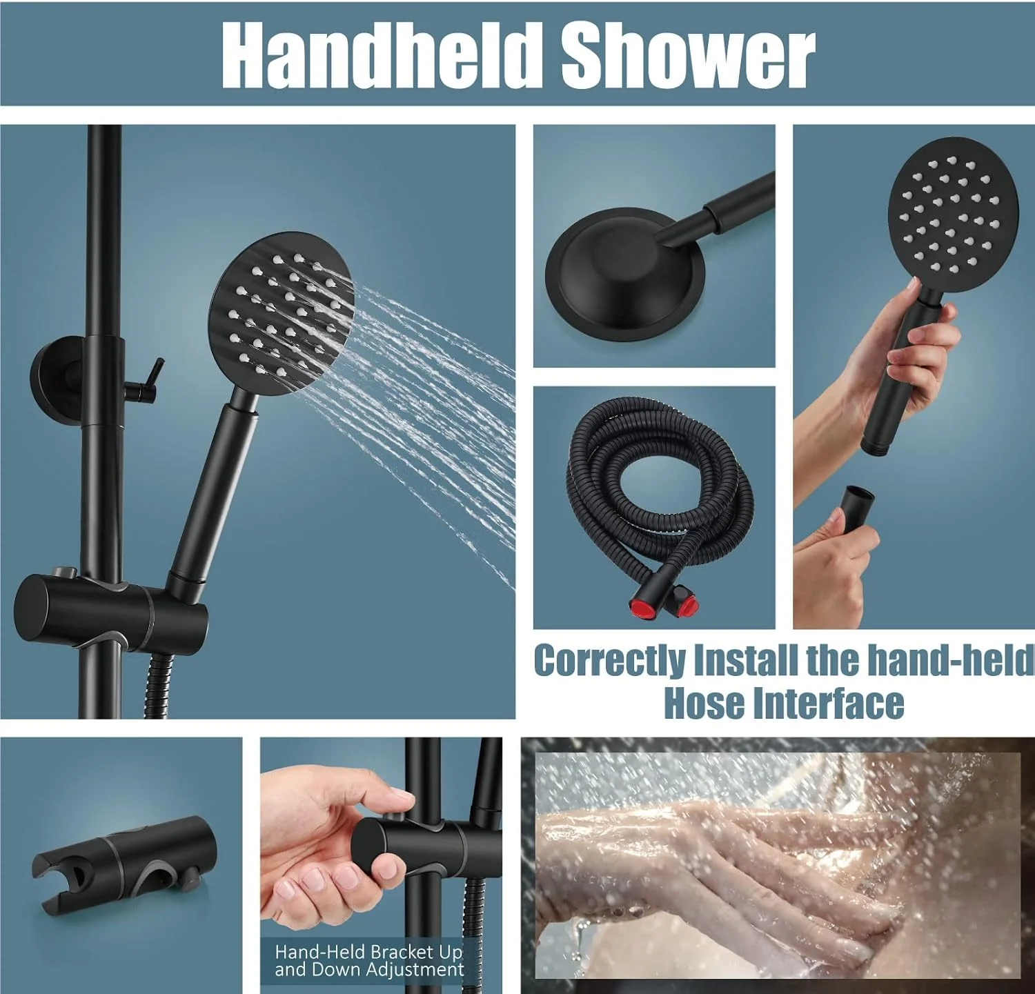 Aolemi Outdoor Shower Faucet Matte Black SUS304 Shower Fixture Combo Set Stainless Steel 8 inch Rainfall Shower Head Kit Single Handle High Pressure Hand Spray Wall Mount 2 Dual Function Single Handle Aolemi Outdoor Shower Faucet Matte Black SUS304 Shower Fixture Combo Set Stainless Steel 8 inch Rainfall Shower Head Kit Single Handle High Pressure Hand Spray Wall Mount 2 Dual Function Single Handle