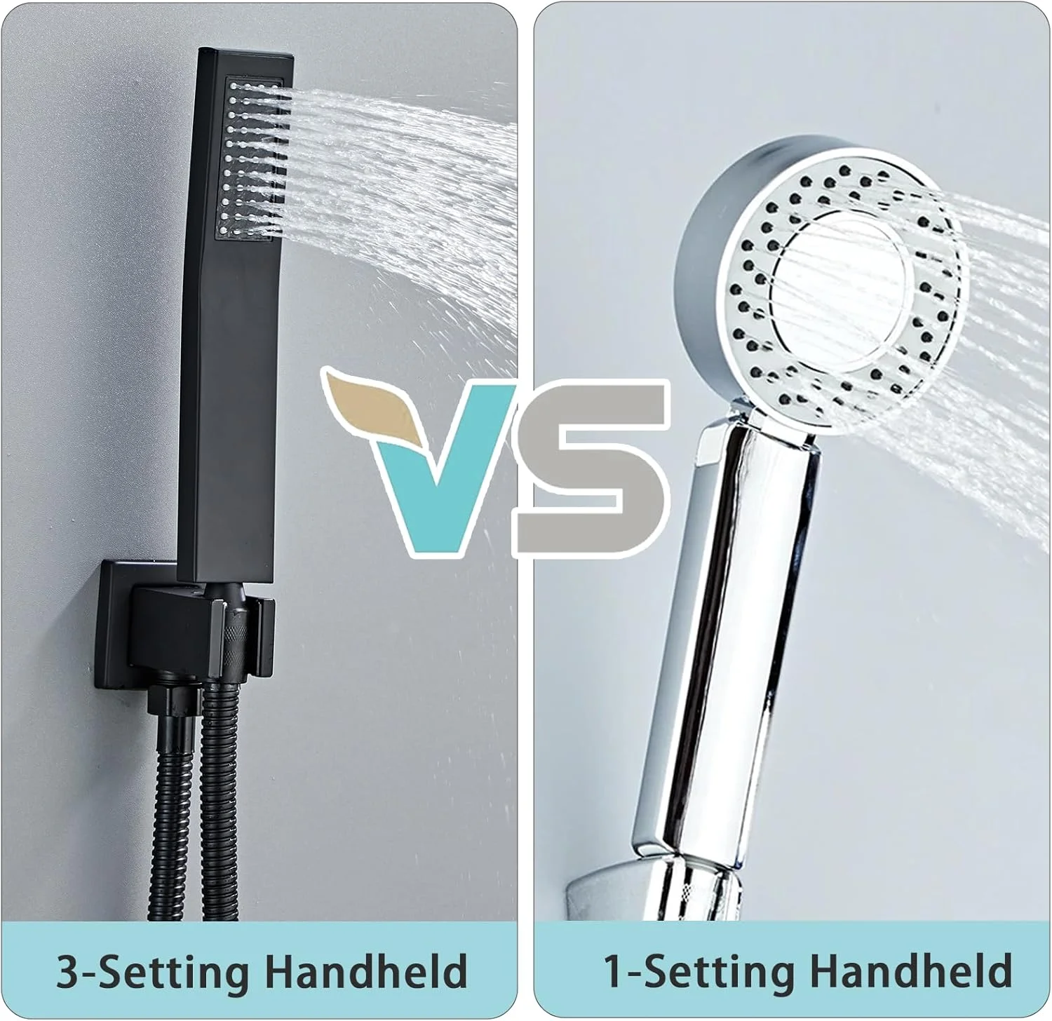 RTOBWEYE Shower Faucet Set Matte Black Shower System with 20cm Rain Shower Head, Ceiling Mount with 3-Setting Handheld Shower Combination System, Stainless Steel, Bathroom (Set A) RTOBWEYE Shower Faucet Set Matte Black Shower System with 20cm Rain Shower Head, Ceiling Mount with 3-Setting Handheld Shower Combination System, Stainless Steel, Bathroom (Set A)