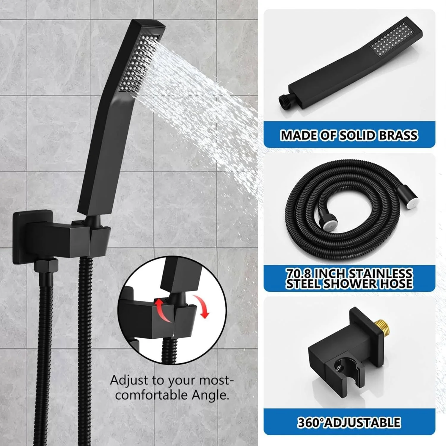 Beati Faucet Shower Set Complete - Rain Shower System with 10" Rain Shower Head and Handheld Spray- Wall Mount Shower Fixtures/Kit Set with Valve,Matte Black Beati Faucet Shower Set Complete - Rain Shower System with 10" Rain Shower Head and Handheld Spray- Wall Mount Shower Fixtures/Kit Set with Valve,Matte Black
