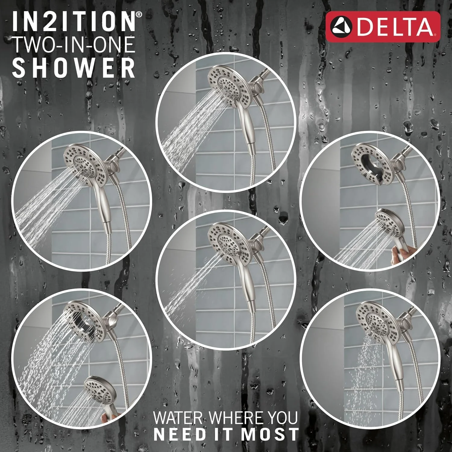 Delta Faucet Albion 14 Series Single-Handle Shower Faucet, Brushed Nickel Shower Trim Kit with In2ition 2-in-1 Dual Hand Held Shower Head, Spotshield Brushed Nickel T142855-SP-I (Valve Not Included) Delta Faucet Albion 14 Series Single-Handle Shower Faucet, Brushed Nickel Shower Trim Kit with In2ition 2-in-1 Dual Hand Held Shower Head, Spotshield Brushed Nickel T142855-SP-I (Valve Not Included)
