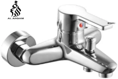شیر دوش AL ARQAM - شیر اهرمی تک دستگیره دیواری به همراه گوشی دوش دستی برای آب گرم و سرد