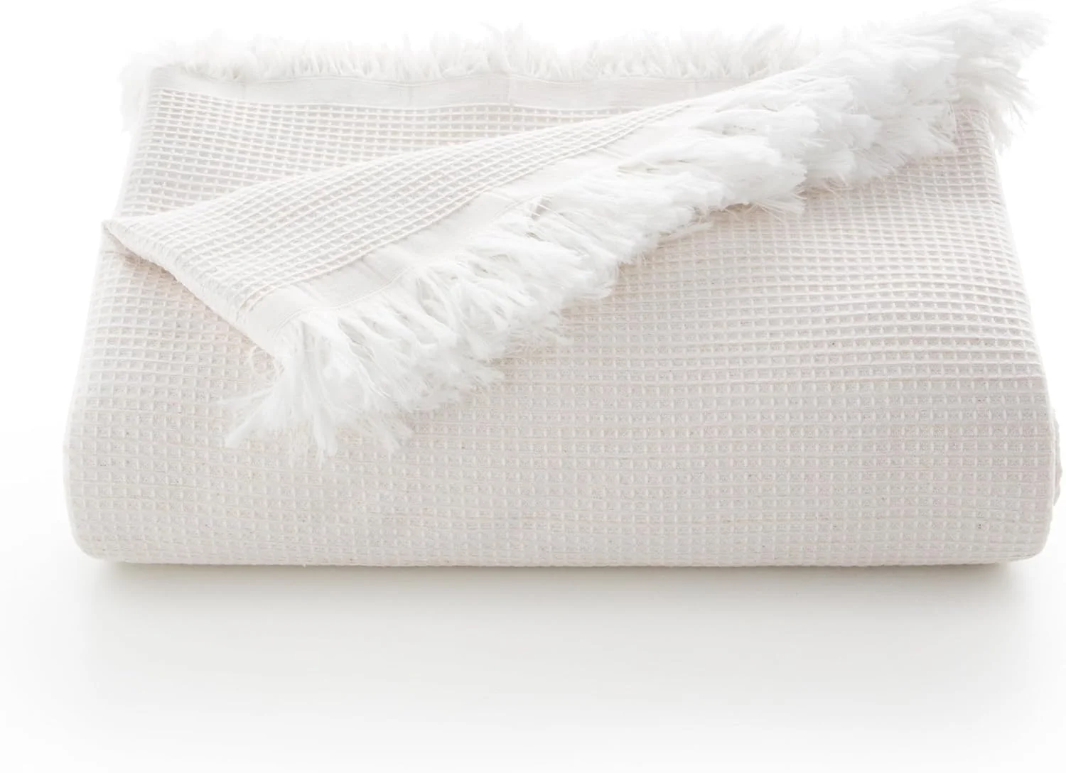 رو تختی چند منظوره GAMUSI برای تخت و مبل، پتو پلاد، روانداز مبل، نرم و تنفس پذیر، پنبه ای، لانه زنبوری، 180 x 140 سانتی متر، کرم