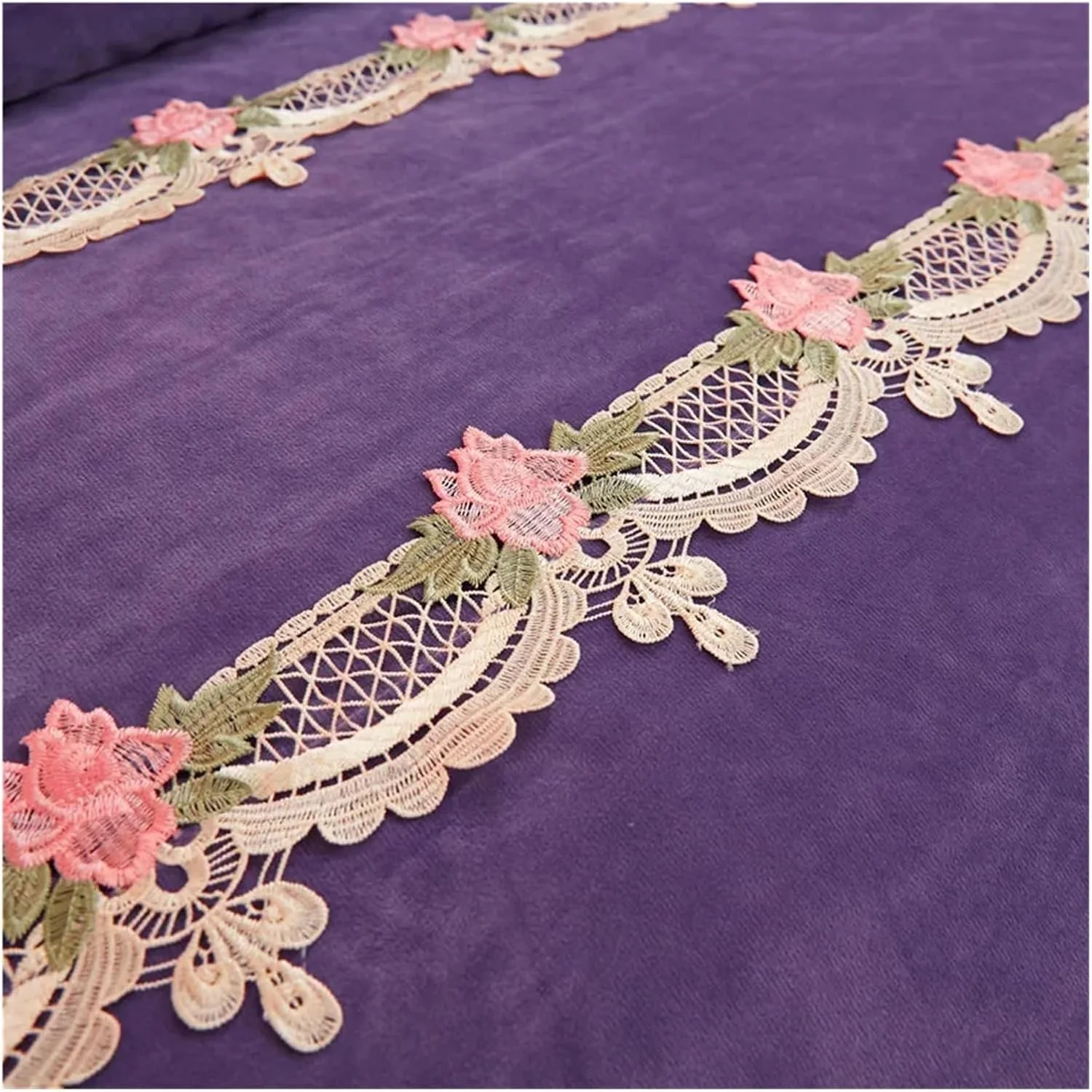 روکش لحاف مخملی پشمی نرم و گرم، روتختی ضخیم لحافی، روبالشتی دخترانه صورتی خاکستری شیک ست ملافه لوکس سایز کوئین کینگ، ست رختخواب لوکس (سایز کامل 4 تکه)