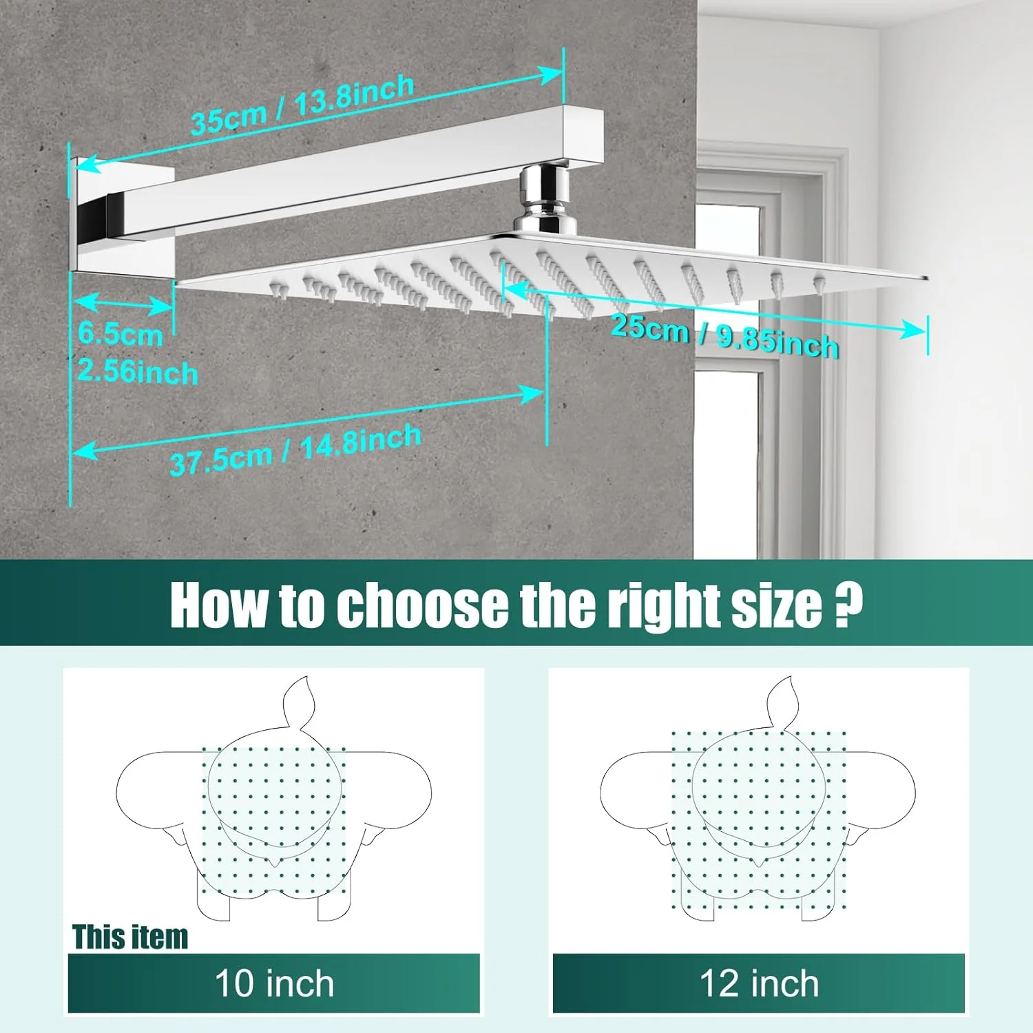 سیستم دوش هیلان، کروم براق، سر دوش بارانی 10 اینچی مربعی، ست شیرآلات دوش بارانی، ست ترکیبی حمام با اسپری دستی 2 در 1، عملکرد دوگانه، شیرآلات داخلی، نصب دیواری سیستم دوش هیلان، کروم براق، سر دوش بارانی 10 اینچی مربعی، ست شیرآلات دوش بارانی، ست ترکیبی حمام با اسپری دستی 2 در 1، عملکرد دوگانه، شیرآلات داخلی، نصب دیواری