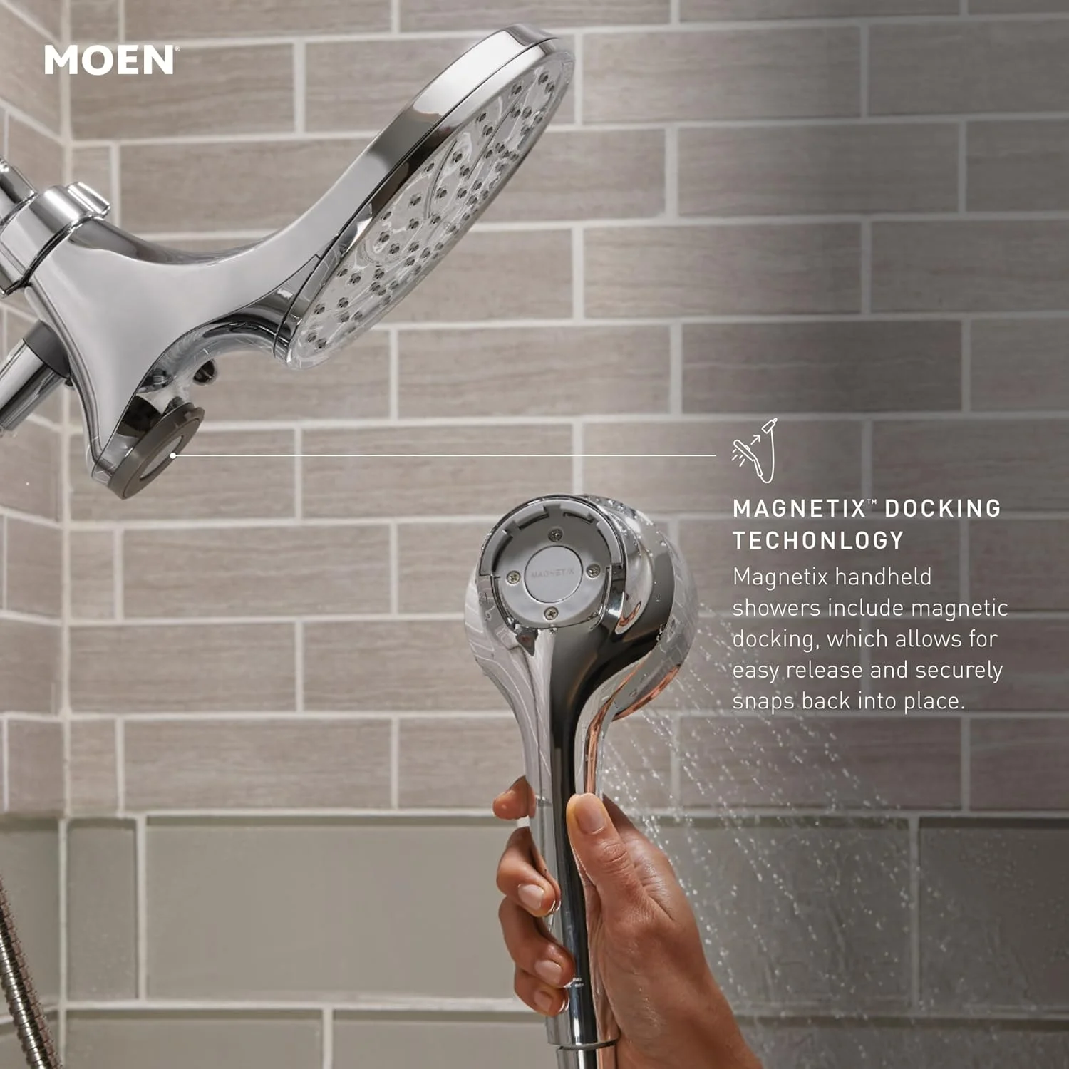 شیرآلات وان و لوازم جانبی Moen 26009، سر دوش دستی/بارانی Magnetix با دبی 2.5 GPM، ترکیب 2 در 1 دارای سیستم اتصال مغناطیسی، کروم شیرآلات وان و لوازم جانبی Moen 26009، سر دوش دستی/بارانی Magnetix با دبی 2.5 GPM، ترکیب 2 در 1 دارای سیستم اتصال مغناطیسی، کروم