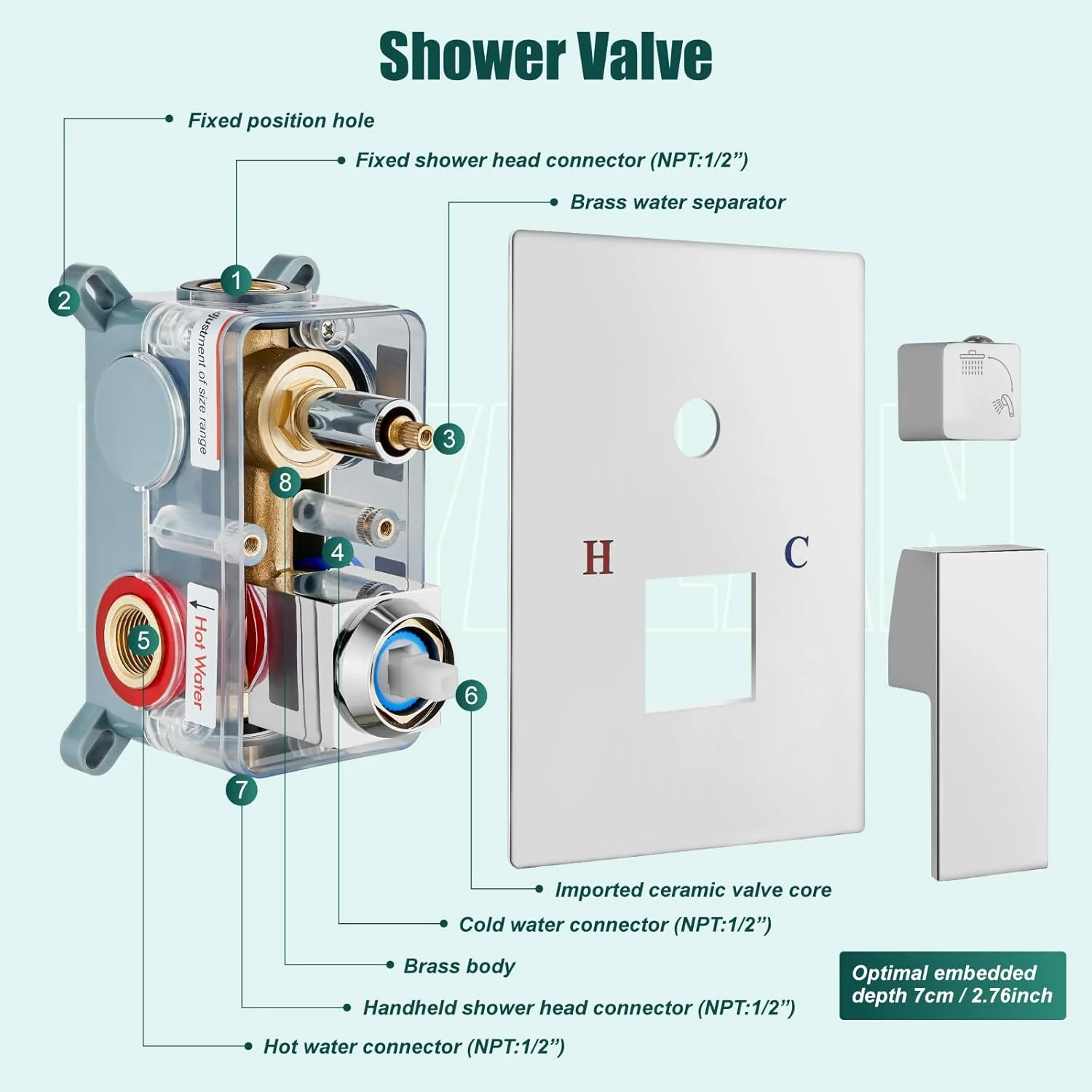 سیستم دوش هیلان، کروم براق، سر دوش بارانی 10 اینچی مربعی، ست شیرآلات دوش بارانی، ست ترکیبی حمام با اسپری دستی 2 در 1، عملکرد دوگانه، شیرآلات داخلی، نصب دیواری سیستم دوش هیلان، کروم براق، سر دوش بارانی 10 اینچی مربعی، ست شیرآلات دوش بارانی، ست ترکیبی حمام با اسپری دستی 2 در 1، عملکرد دوگانه، شیرآلات داخلی، نصب دیواری