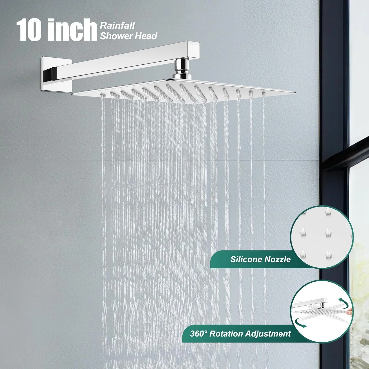 سیستم دوش هیلان، کروم براق، سر دوش بارانی 10 اینچی مربعی، ست شیرآلات دوش بارانی، ست ترکیبی حمام با اسپری دستی 2 در 1، عملکرد دوگانه، شیرآلات داخلی، نصب دیواری سیستم دوش هیلان، کروم براق، سر دوش بارانی 10 اینچی مربعی، ست شیرآلات دوش بارانی، ست ترکیبی حمام با اسپری دستی 2 در 1، عملکرد دوگانه، شیرآلات داخلی، نصب دیواری