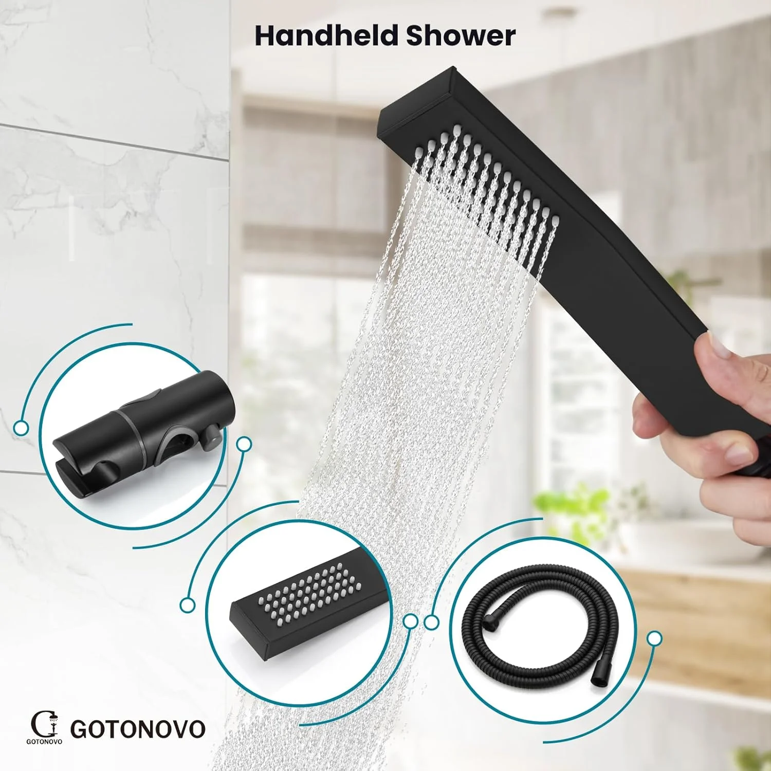 مجموعه سیستم دوش روکار مشکی مات gotonovo، دوش بارانی 8 اینچی، تک دستگیره، سه عملکردی، شیر دوش با خروجی آب وان، مجموعه واحد ترکیبی مجموعه سیستم دوش روکار مشکی مات gotonovo، دوش بارانی 8 اینچی، تک دستگیره، سه عملکردی، شیر دوش با خروجی آب وان، مجموعه واحد ترکیبی