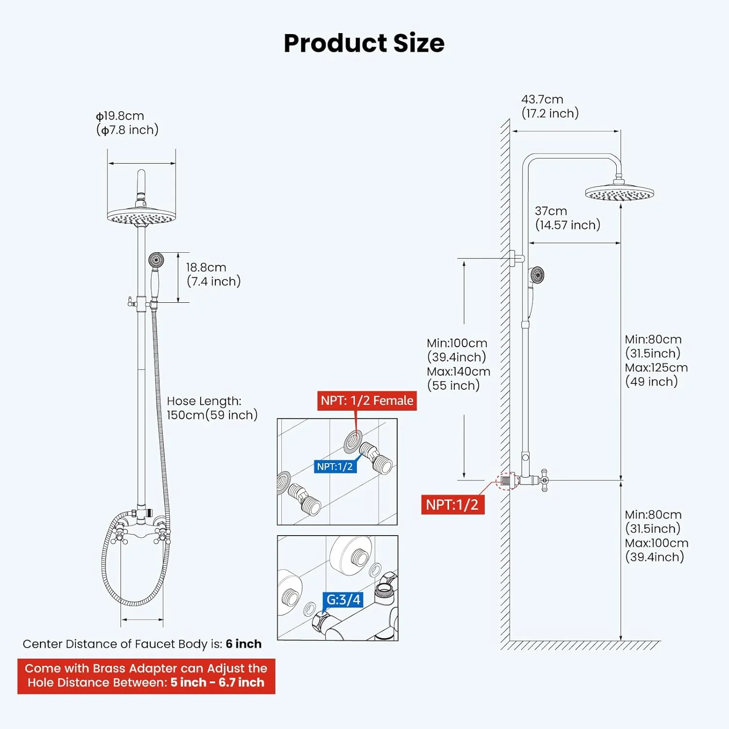 ست شیر دوش حمام برنجی عتیقه گوتونوو، شیرآلات دوش طلایی برس خورده، سر دوش بارانی 8 اینچی، دوش دستی با دسته صلیبی ست شیر دوش حمام برنجی عتیقه گوتونوو، شیرآلات دوش طلایی برس خورده، سر دوش بارانی 8 اینچی، دوش دستی با دسته صلیبی