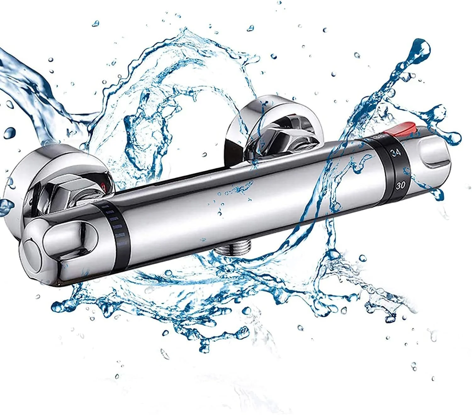 شیر دوش حمام ترموستاتیک SYOSI، شیر مخلوط دیواری، اهرمی کروم برنجی، ضد رسوب، لوازم جانبی حمام، آب گرم و سرد، دمای ثابت هوشمند