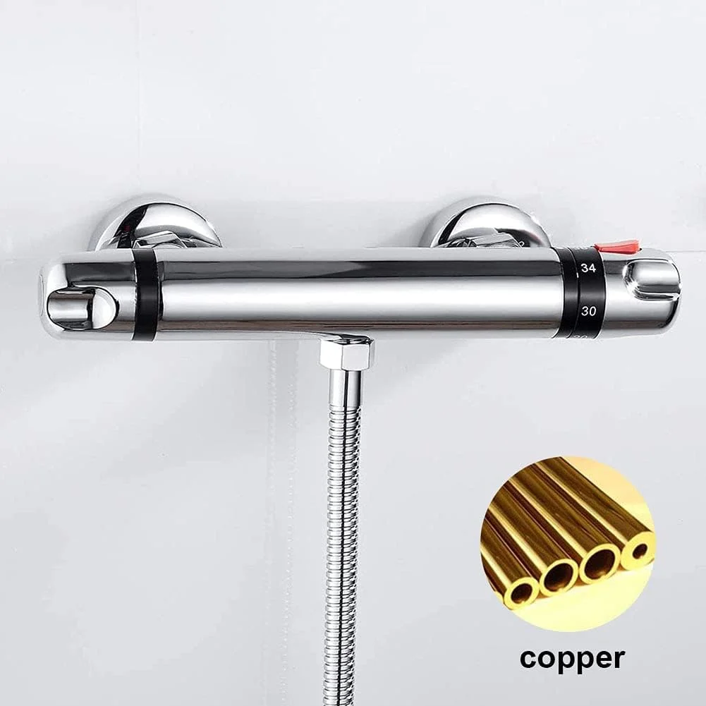 شیر دوش حمام ترموستاتیک SYOSI، شیر مخلوط دیواری، اهرمی کروم برنجی، ضد رسوب، لوازم جانبی حمام، آب گرم و سرد، دمای ثابت هوشمند شیر دوش حمام ترموستاتیک SYOSI، شیر مخلوط دیواری، اهرمی کروم برنجی، ضد رسوب، لوازم جانبی حمام، آب گرم و سرد، دمای ثابت هوشمند