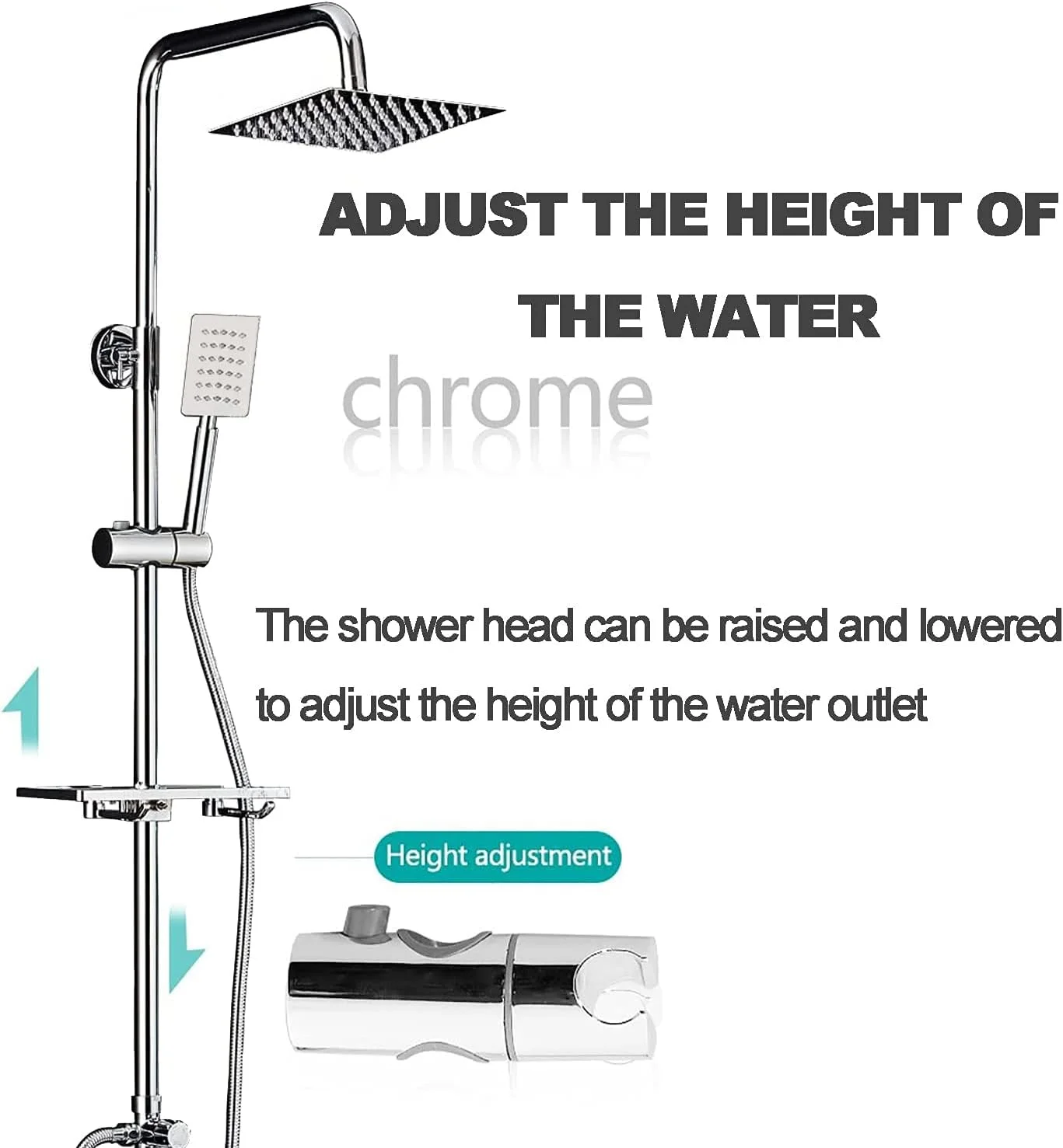 ست شیر دوش نقره ای استیل ضد زنگ SKADE، سیستم دوش سه کاره دیواری، سر دوش 8 اینچی، اسپری دستی قابل تنظیم حمام، شیر دوش نیکل برس خورده ست کامل ست شیر دوش نقره ای استیل ضد زنگ SKADE، سیستم دوش سه کاره دیواری، سر دوش 8 اینچی، اسپری دستی قابل تنظیم حمام، شیر دوش نیکل برس خورده ست کامل