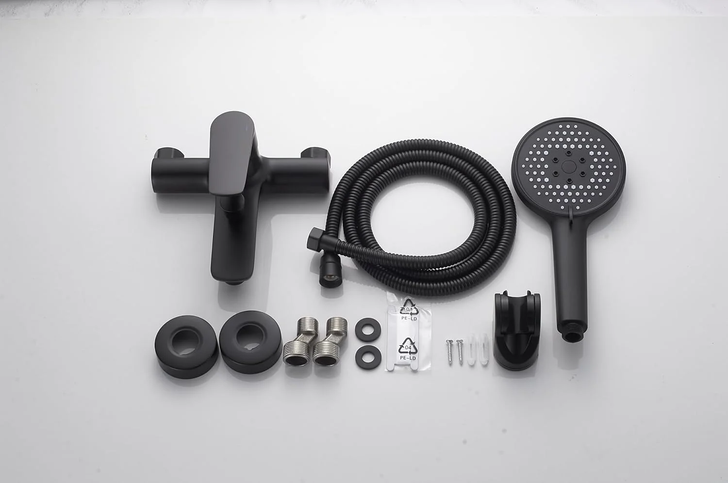 شیر دوش حمام تک اهرمی Brimix، ست شیر دوش وان با سردوش دستی و شلنگ (مشکی)