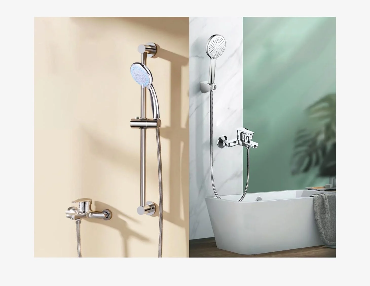 ست شیرآلات دیواری مدرن حمام | بدنه آلیاژ روی | 215x178x112mm | شیر کروم با سردوش و کیت نصب کامل – مقاوم و ضد زنگ ست شیرآلات دیواری مدرن حمام | بدنه آلیاژ روی | 215x178x112mm | شیر کروم با سردوش و کیت نصب کامل – مقاوم و ضد زنگ