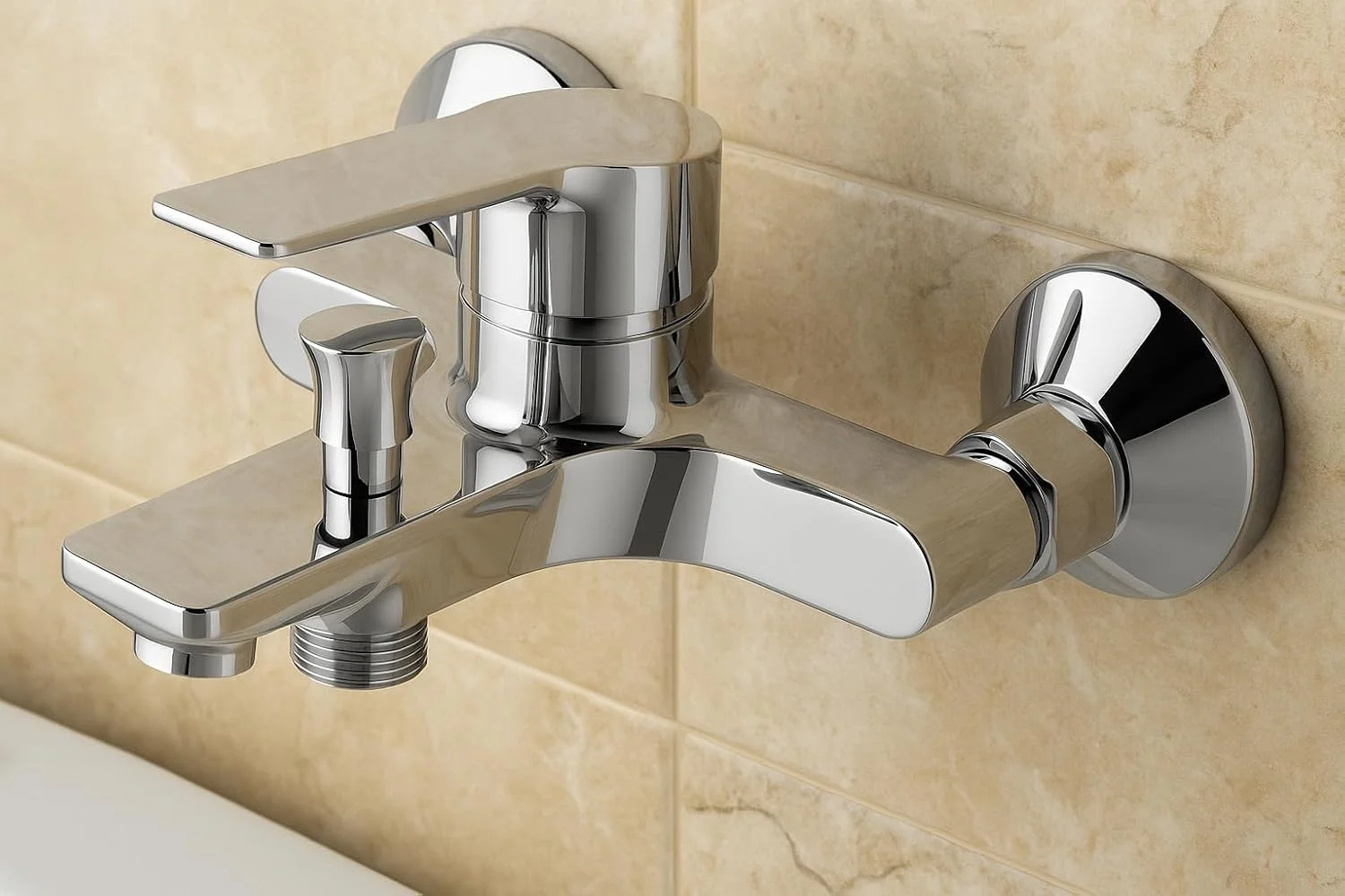 ست شیرآلات دیواری مدرن حمام | بدنه آلیاژ روی | 215x178x112mm | شیر کروم با سردوش و کیت نصب کامل – مقاوم و ضد زنگ ست شیرآلات دیواری مدرن حمام | بدنه آلیاژ روی | 215x178x112mm | شیر کروم با سردوش و کیت نصب کامل – مقاوم و ضد زنگ